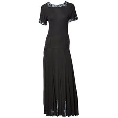 Vintage Jean Muir Jersey Maxi Dress with Sequined Embellishment