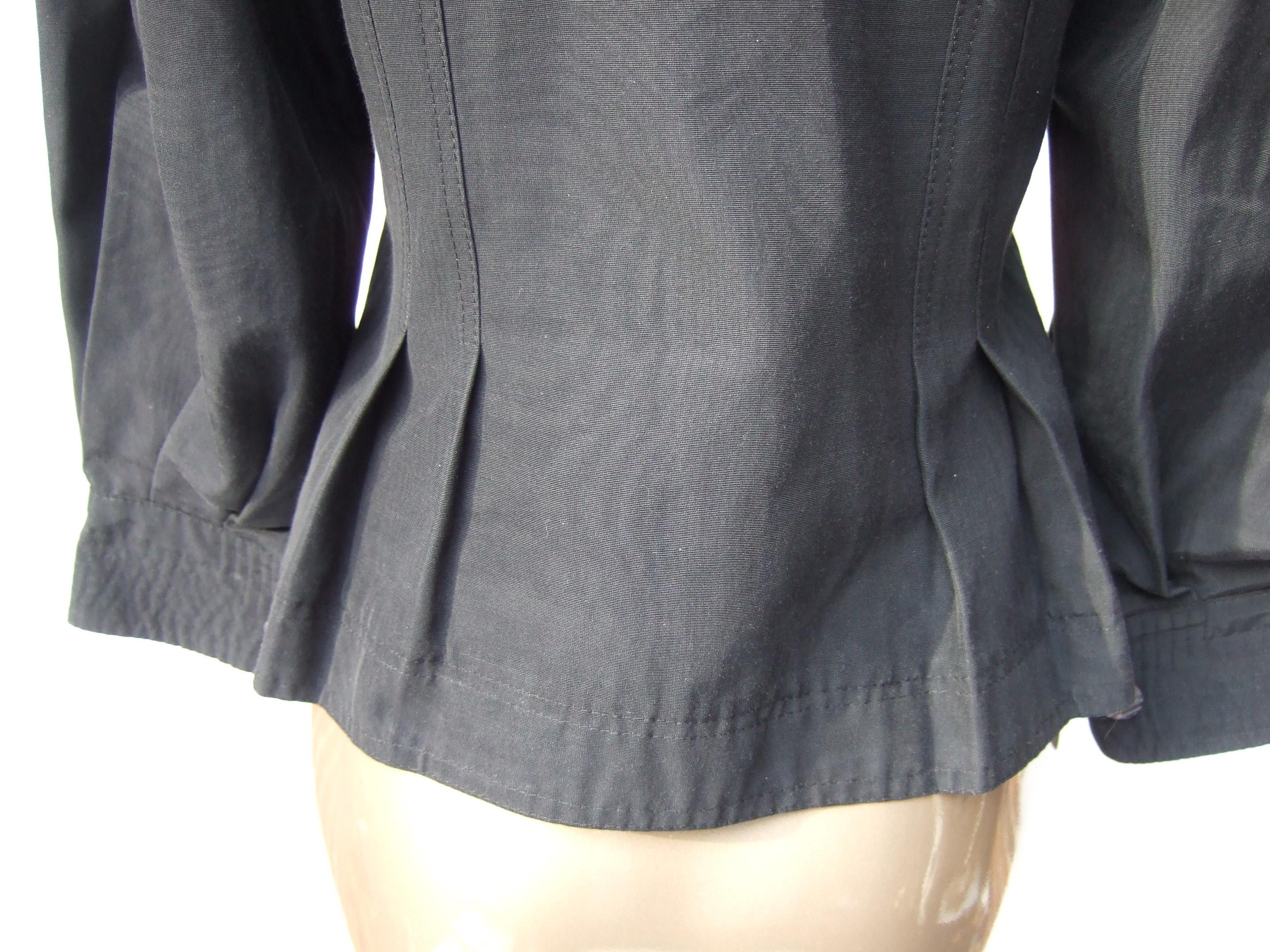Jean Muir London Black Fitted Jacket for Neiman-Marcus c 1970s For Sale 6