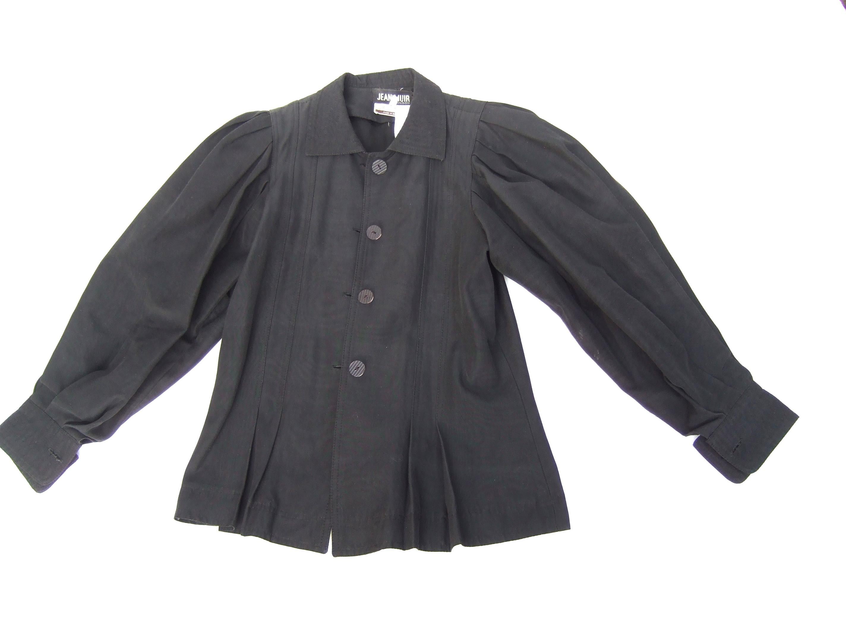 Women's Jean Muir London Black Fitted Jacket for Neiman-Marcus c 1970s For Sale