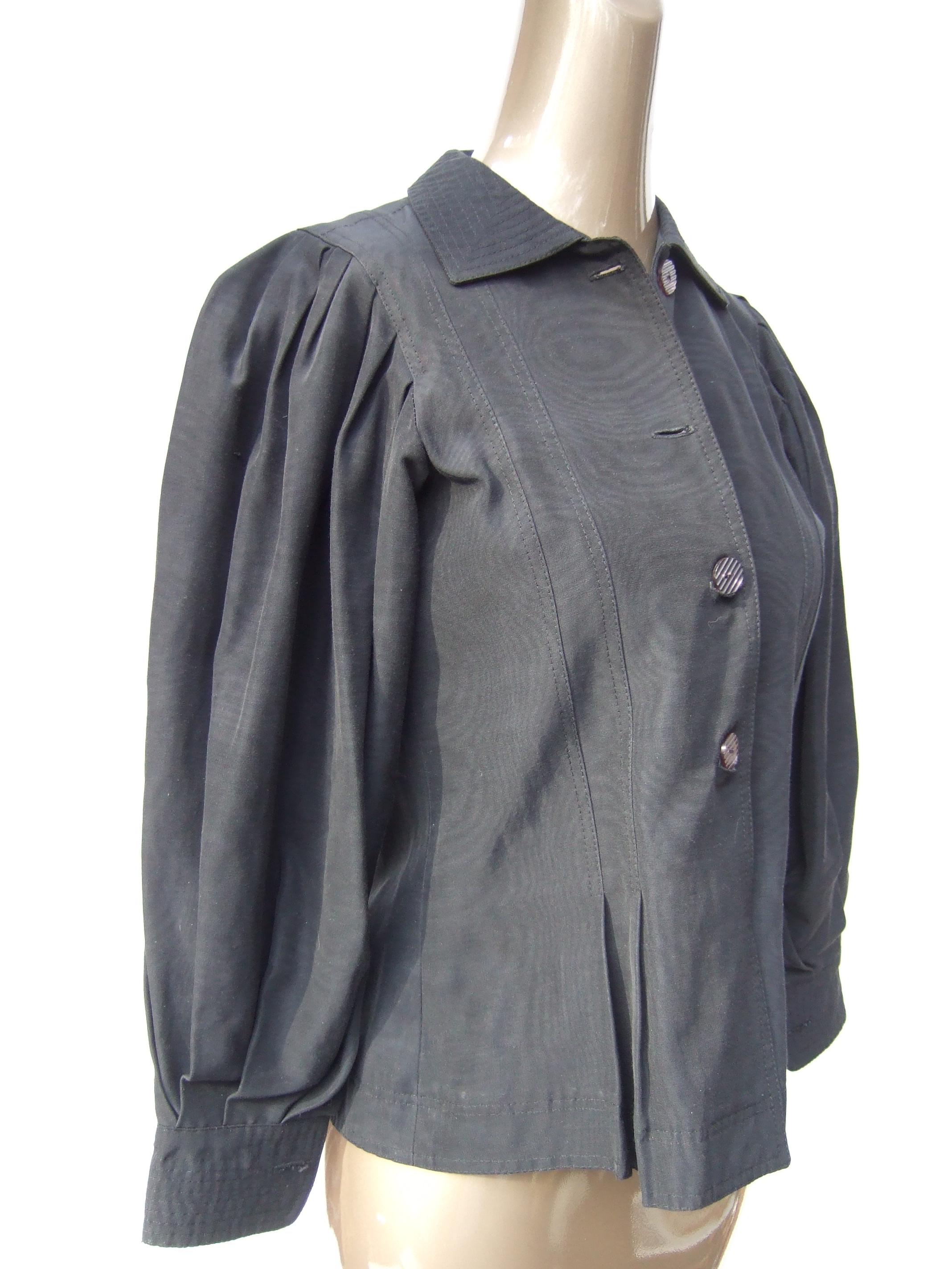 Jean Muir London Black Fitted Jacket for Neiman-Marcus c 1970s For Sale 1