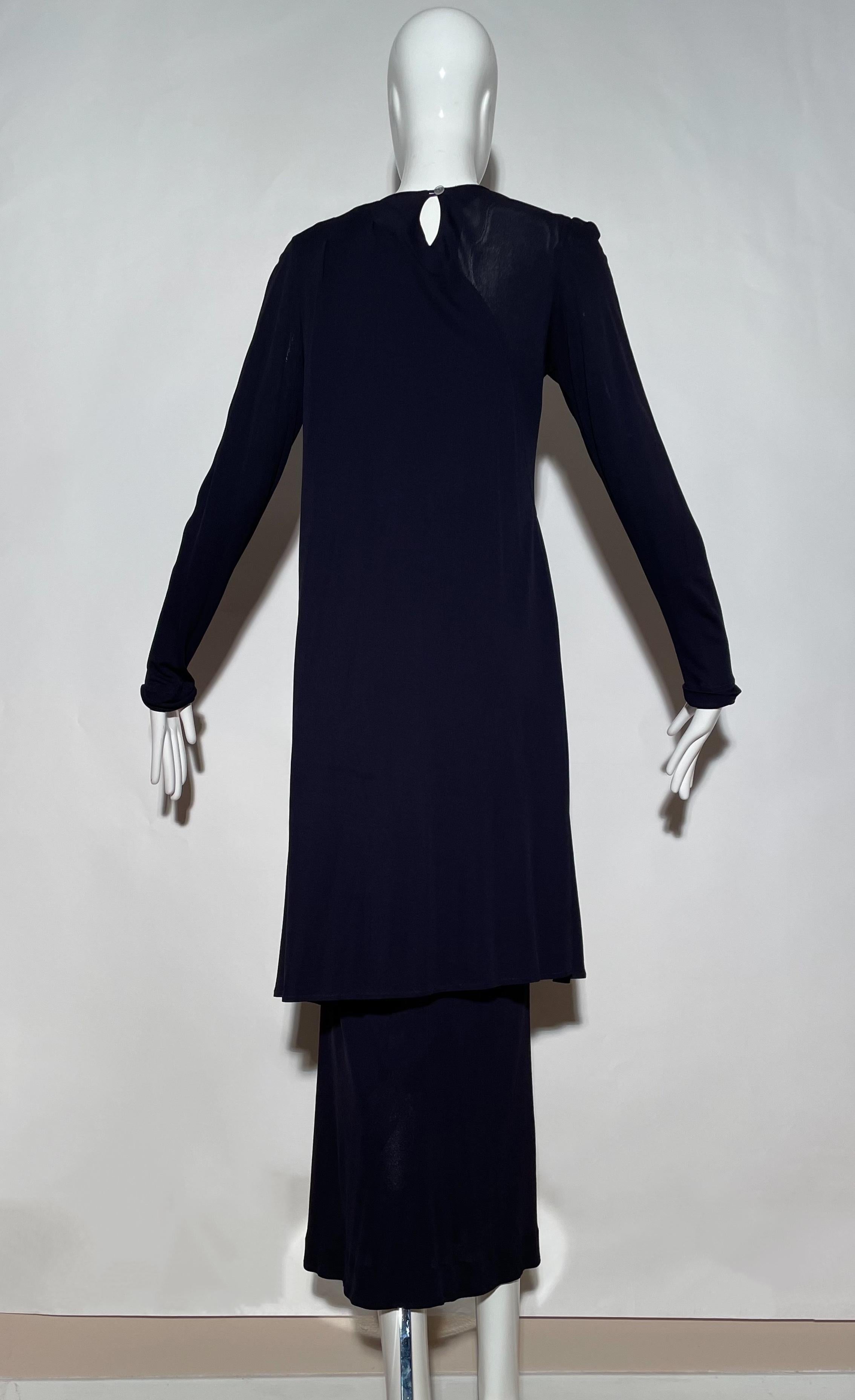 Women's or Men's Jean Muir Navy Layered Dress For Sale