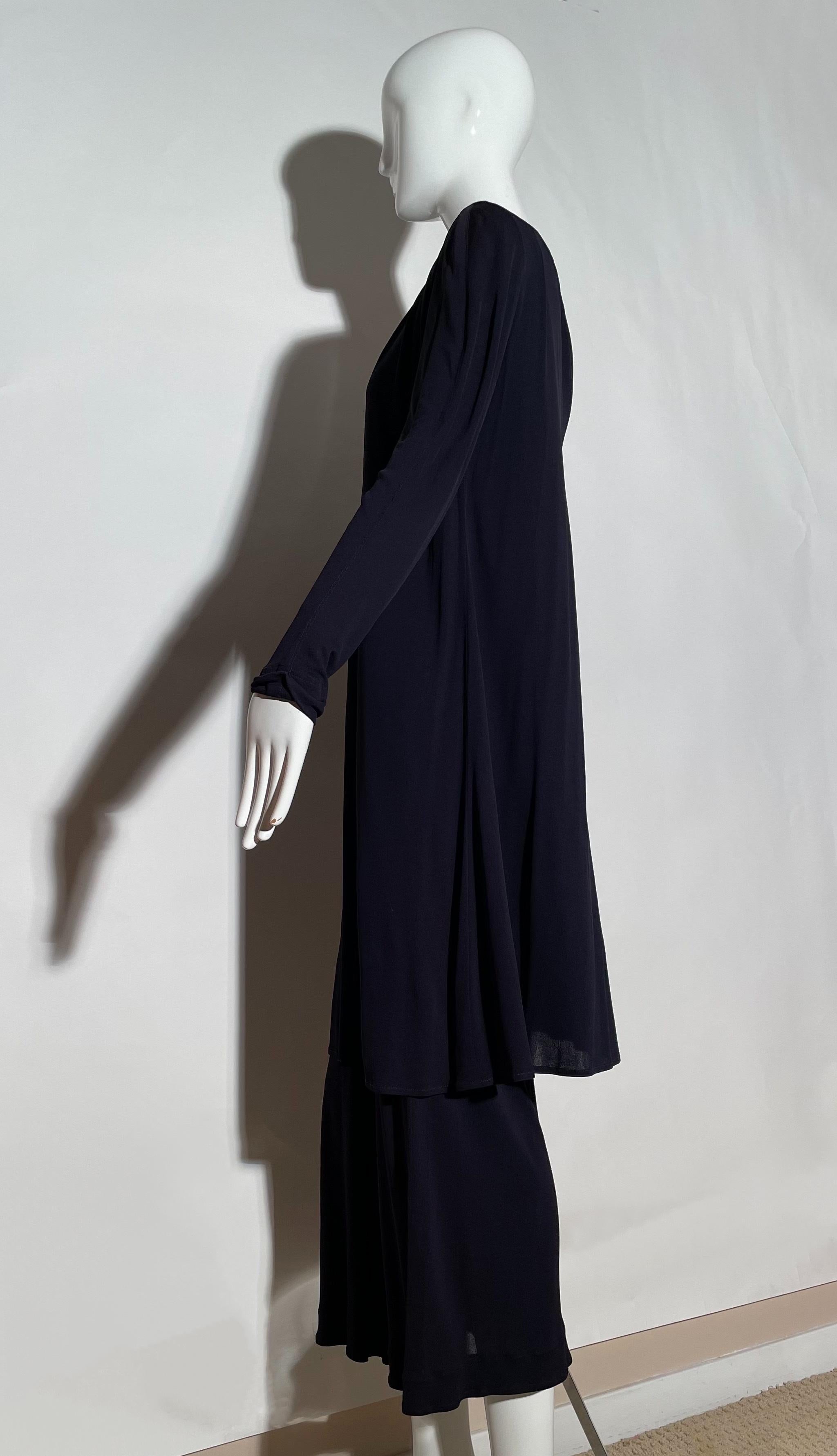 Jean Muir Navy Layered Dress For Sale 4