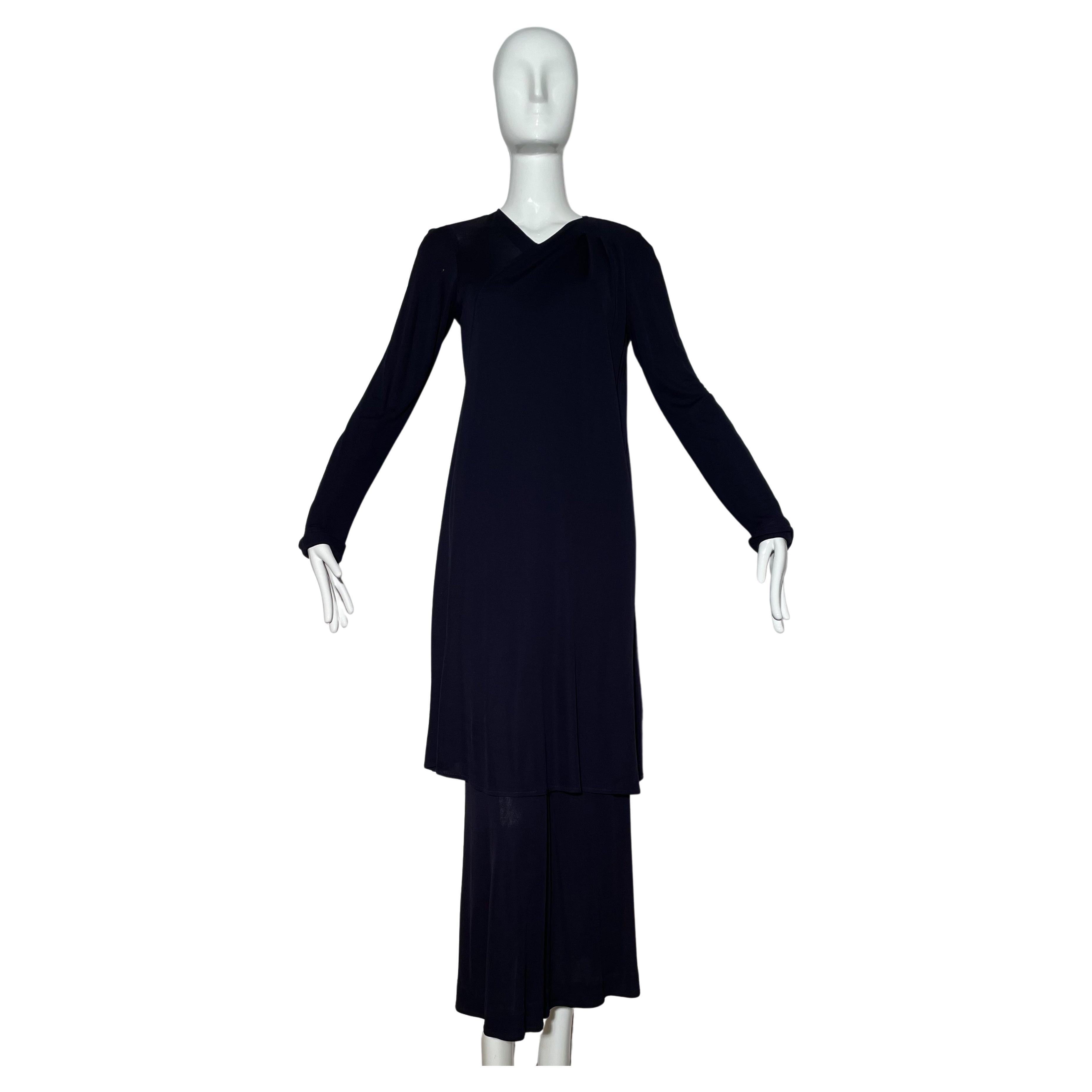 Jean Muir Navy Layered Dress For Sale