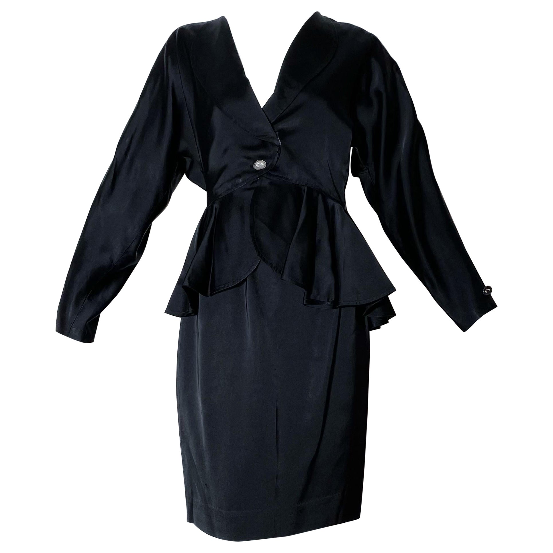 Jean Muir - Tailleur jupe en satin