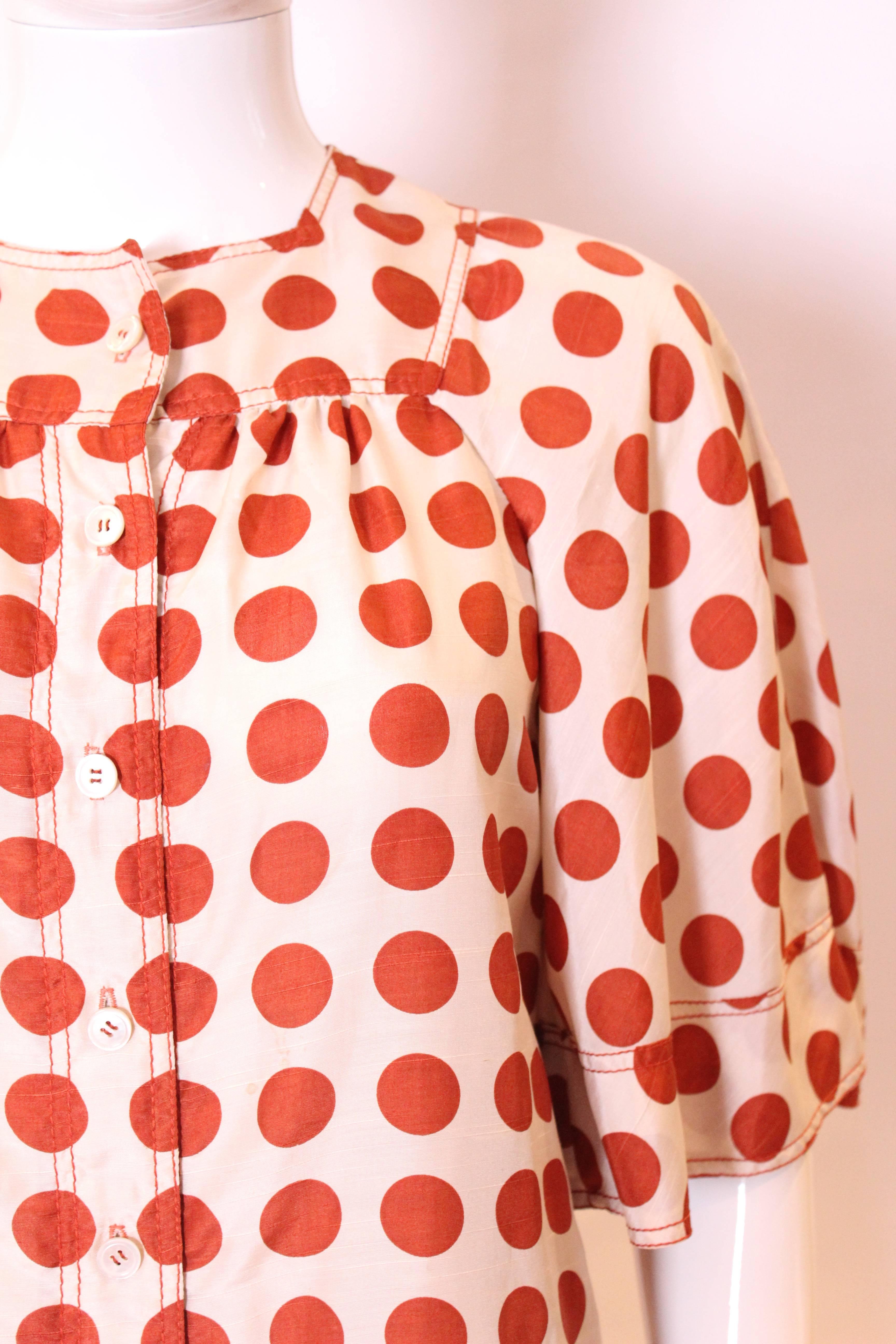 Jean Muir Silk Polka Dot Dress In Excellent Condition For Sale In London, GB