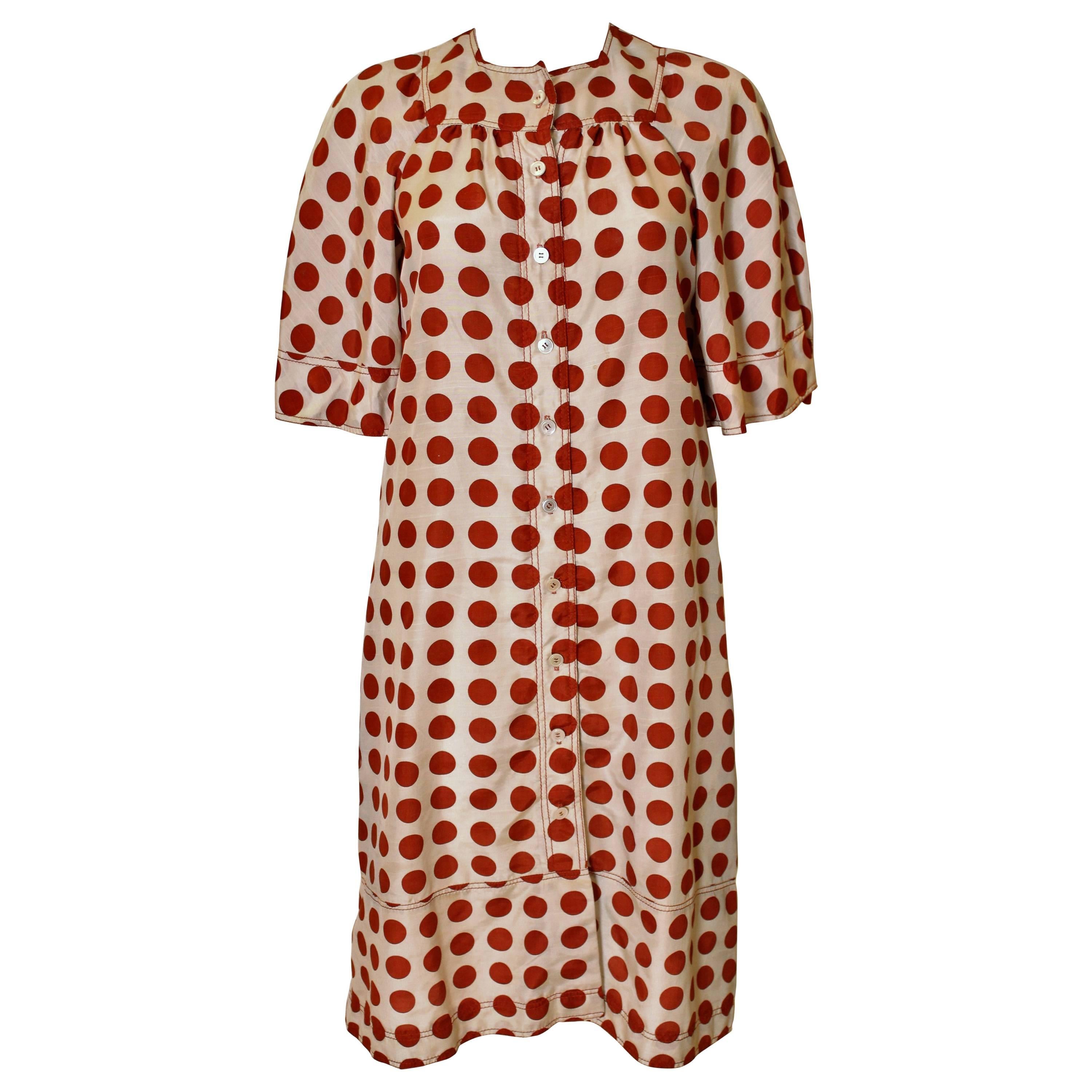 Jean Muir Silk Polka Dot Dress For Sale