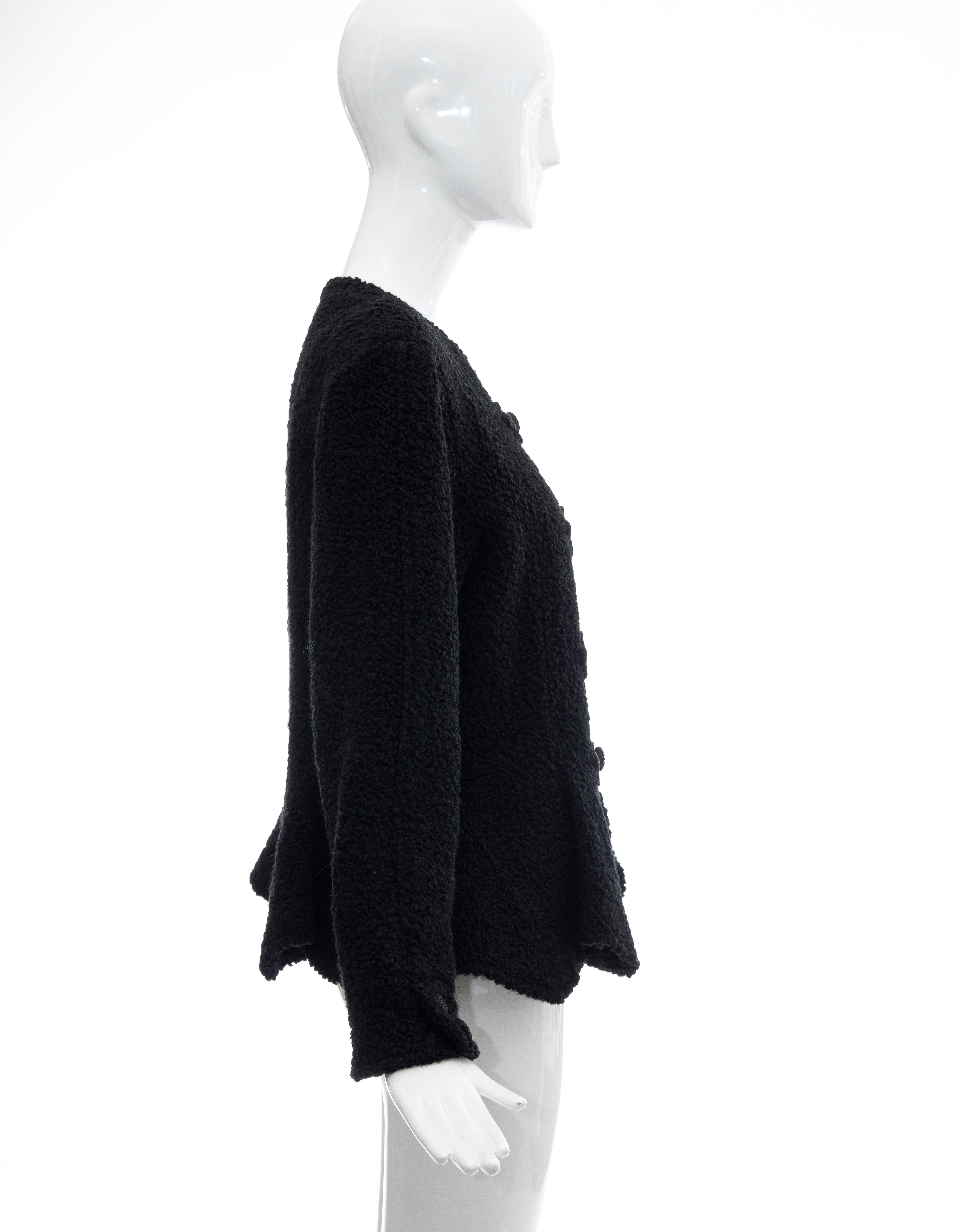 Women's Jean Muir Studio Black Faux Persian Lamb Jacket, Circa: 1980's For Sale
