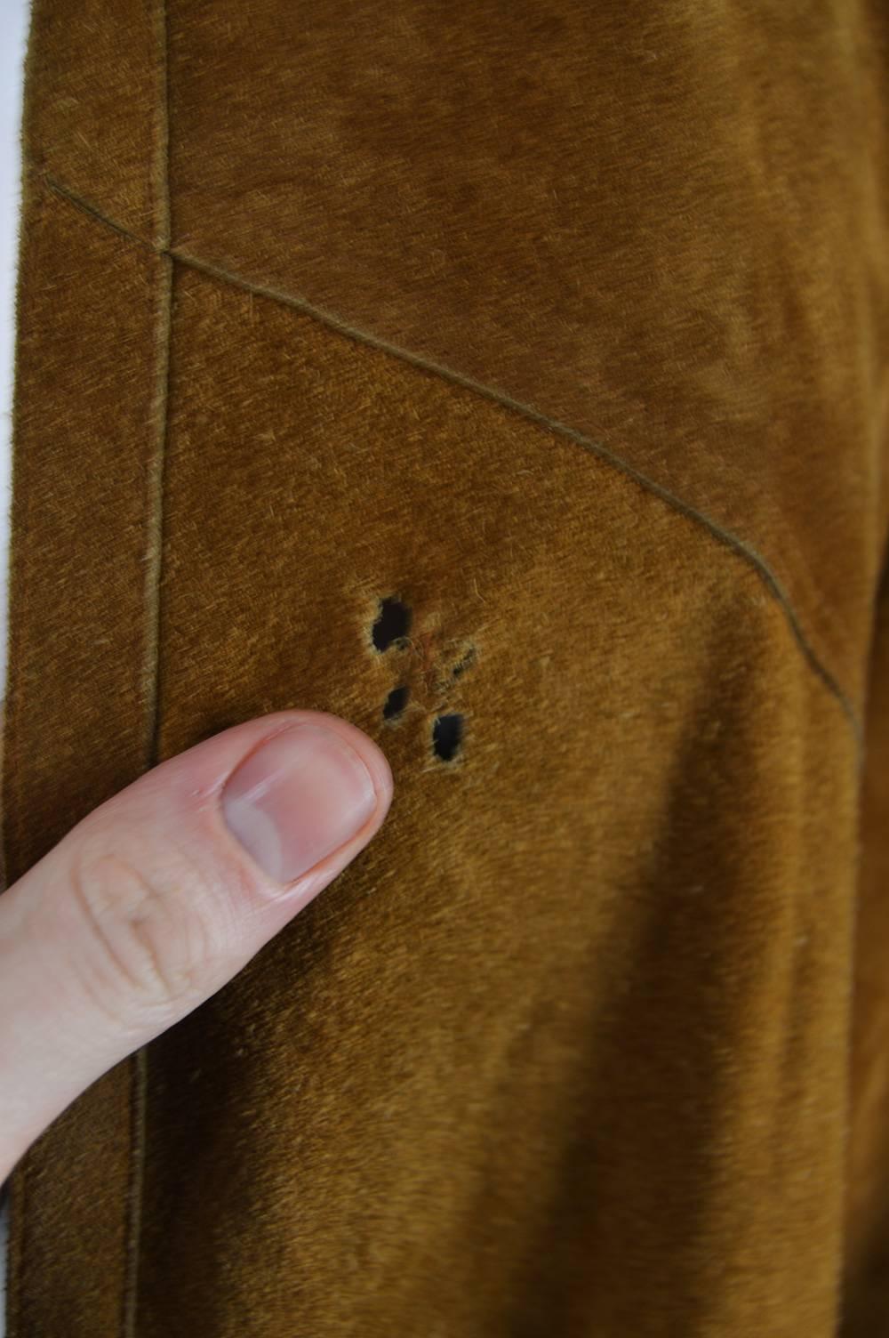 Jean Muir Vintage 1970s Punchwork Brown Suede Cut Out Duster Jacket 4
