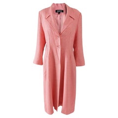 Jean Muir Vintage Womens Coral Pink Tweed Maxi Coat