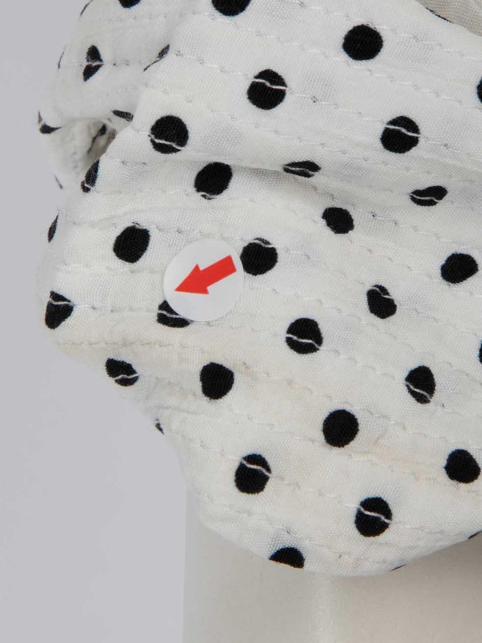 Jean Muir White Polka Dot Top with Scarf Size S 1