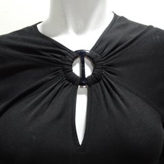 Jean Mur 1980s Schwarzes Schlüsselloch-Maxikleid