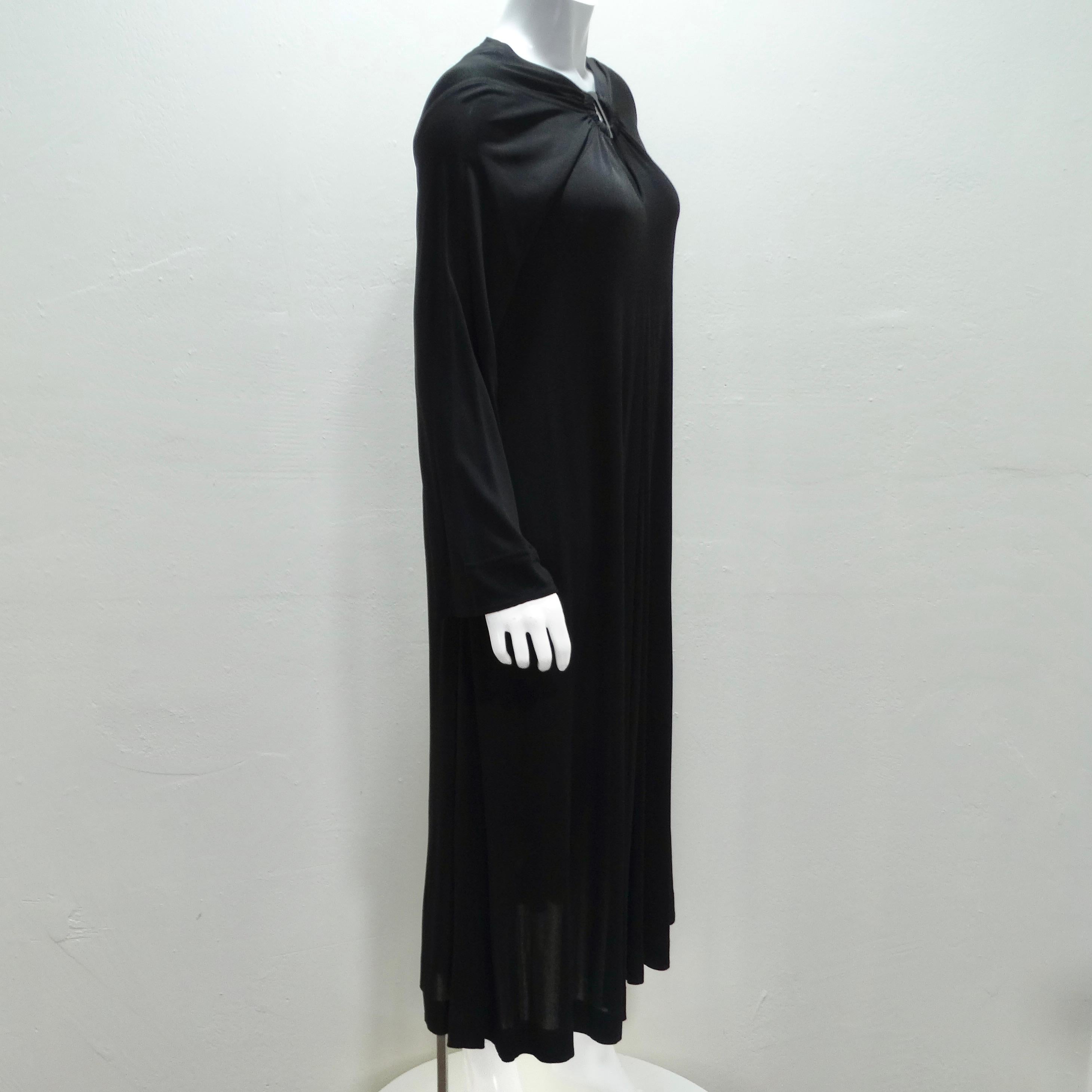 Jean Mur 1980s Black Keyhole Maxi Dress In Excellent Condition For Sale In Scottsdale, AZ