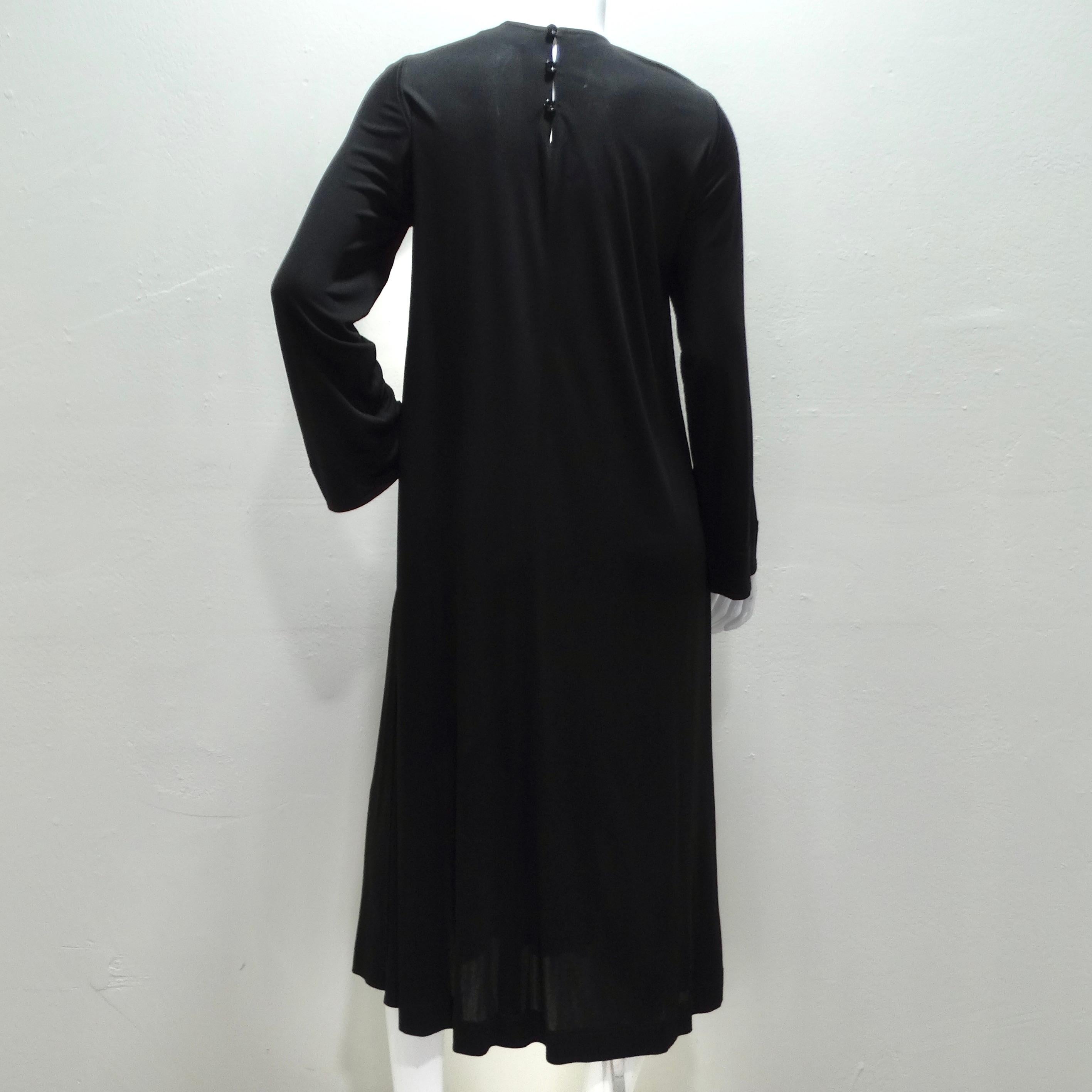 Women's or Men's Jean Mur 1980s Black Keyhole Maxi Dress For Sale