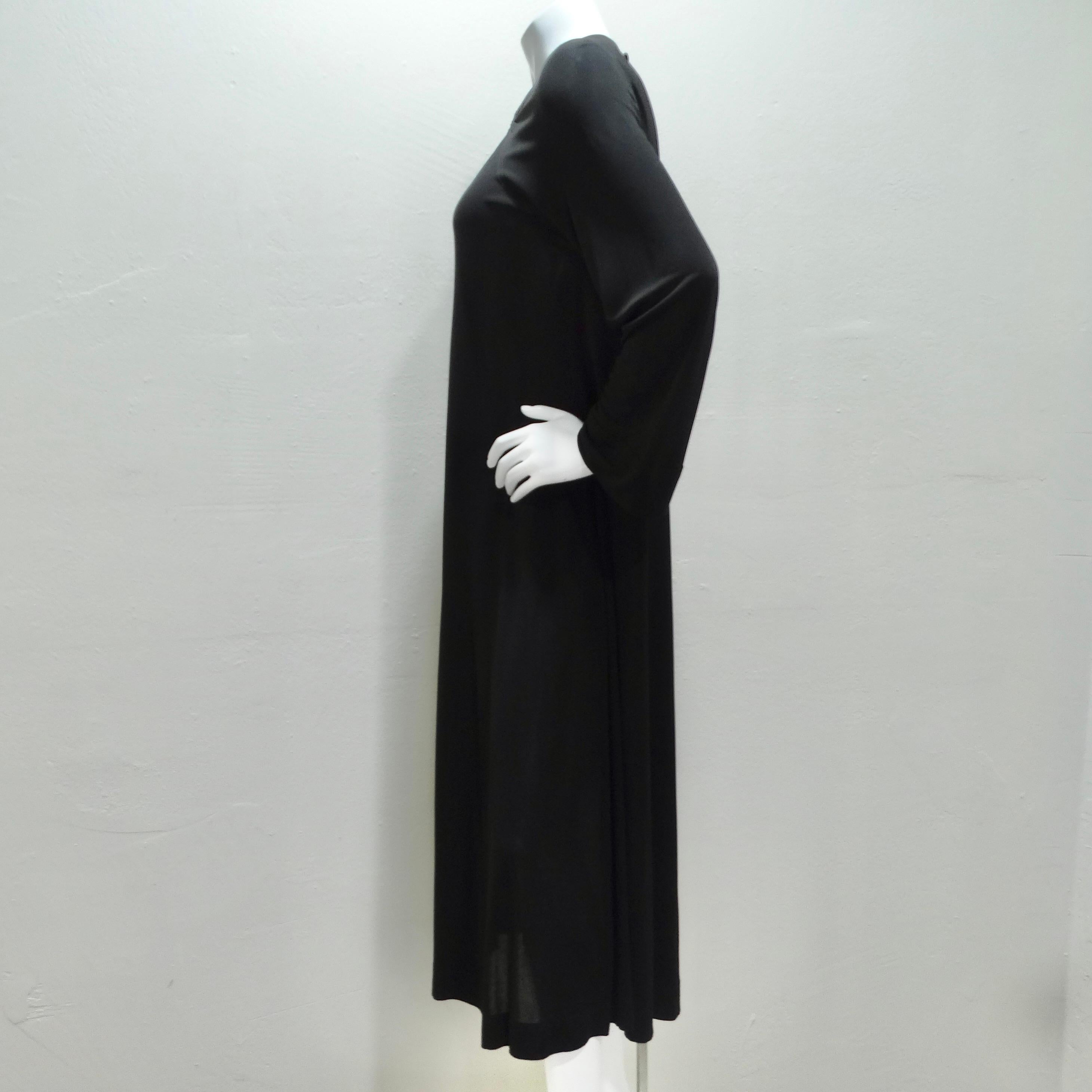 Jean Mur 1980s Black Keyhole Maxi Dress For Sale 2