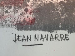 Venice Gondola Lithograph, Abstract Impressionist, Early 20th Century