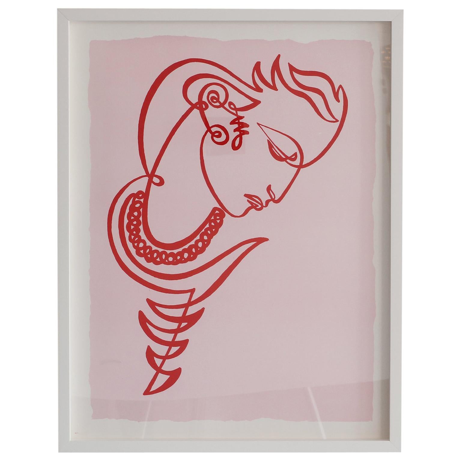 Jean Negulesco Continuous Line Drawing For Sale