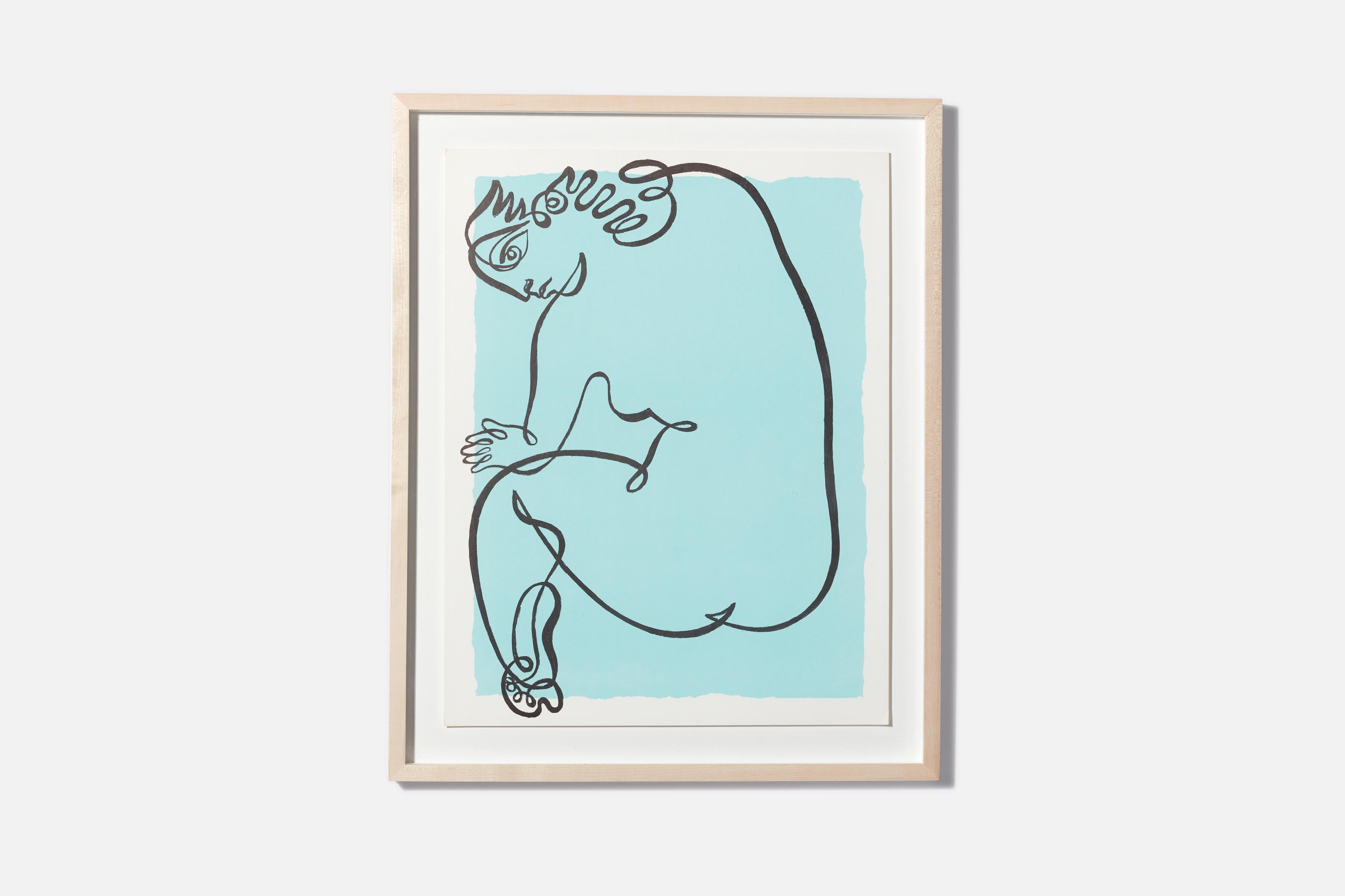 Beautiful continuous line drawings by Jean Negulesco - Oscar award winning Hollywood director. 

Multiple Colors available.

Newly framed in oak 
