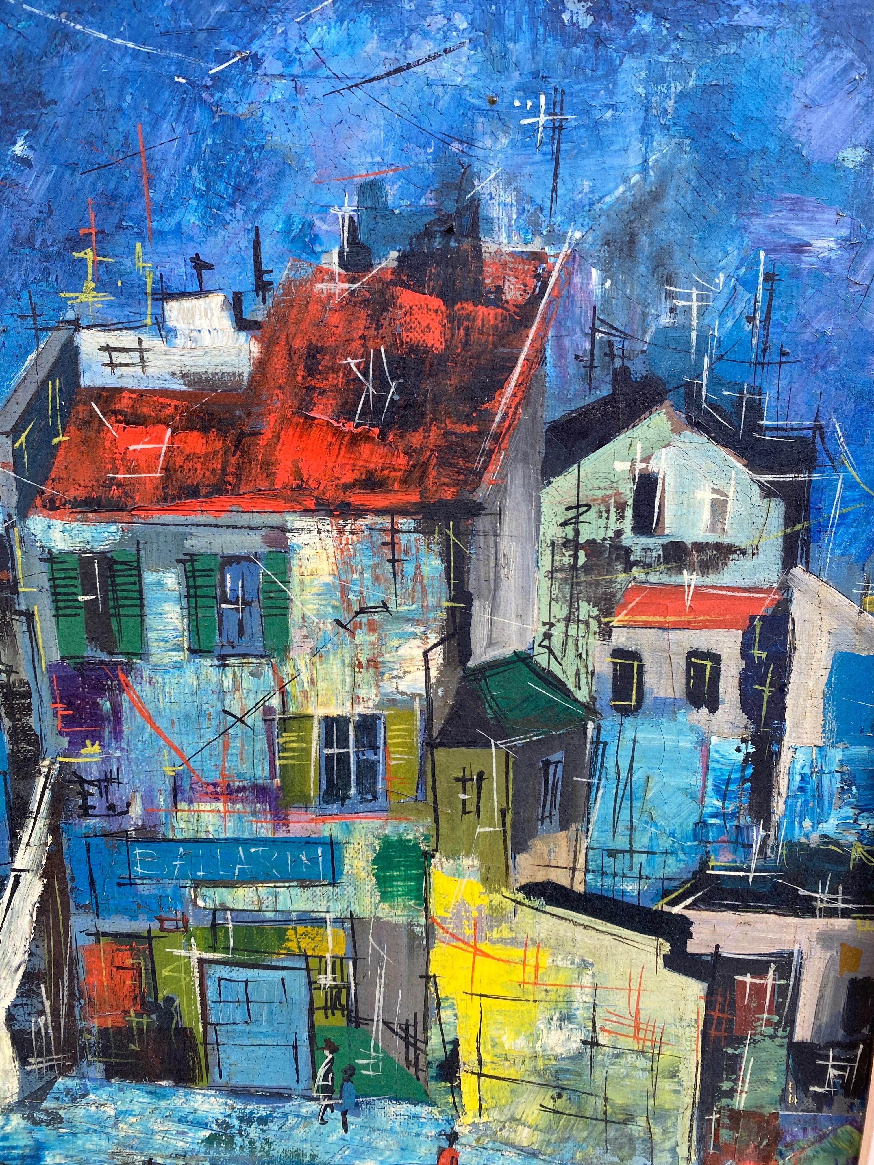 Canadien Jean Nerfin huile sur toile paysage urbain en vente