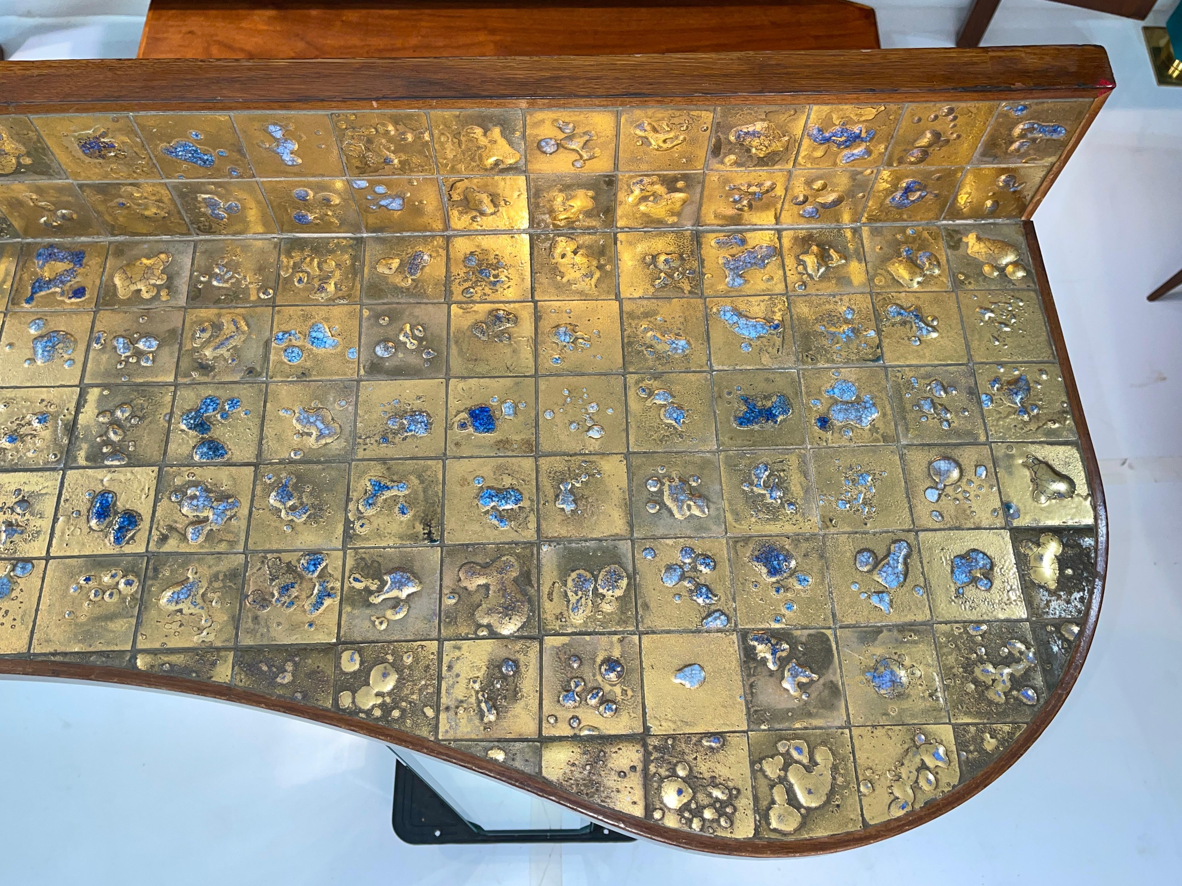 Mid-20th Century Jean Nison Ceramic Tiled Console Shelf by Weiss & Basser