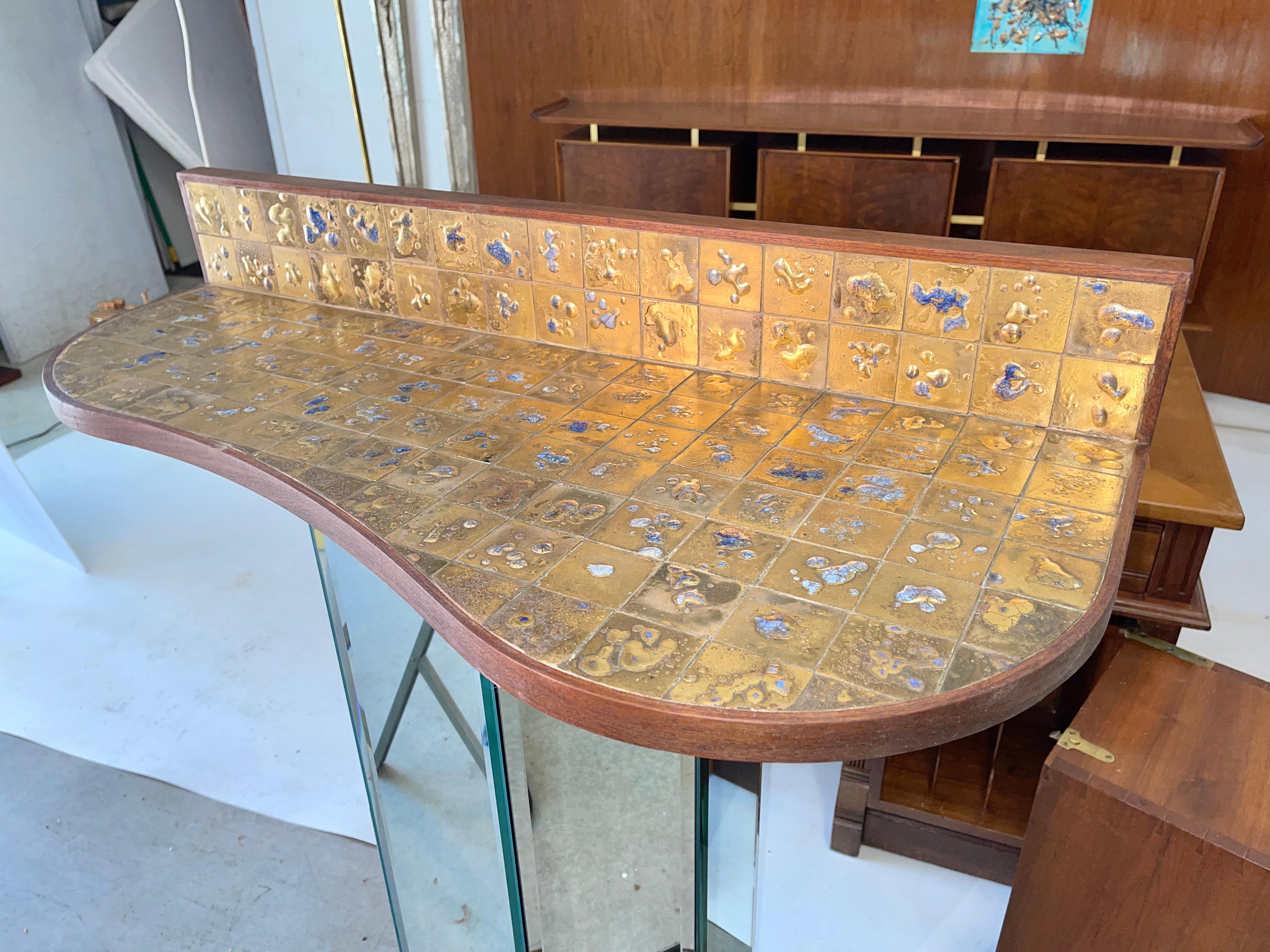 Jean Nison Ceramic Tiled Console Shelf by Weiss & Basser 3