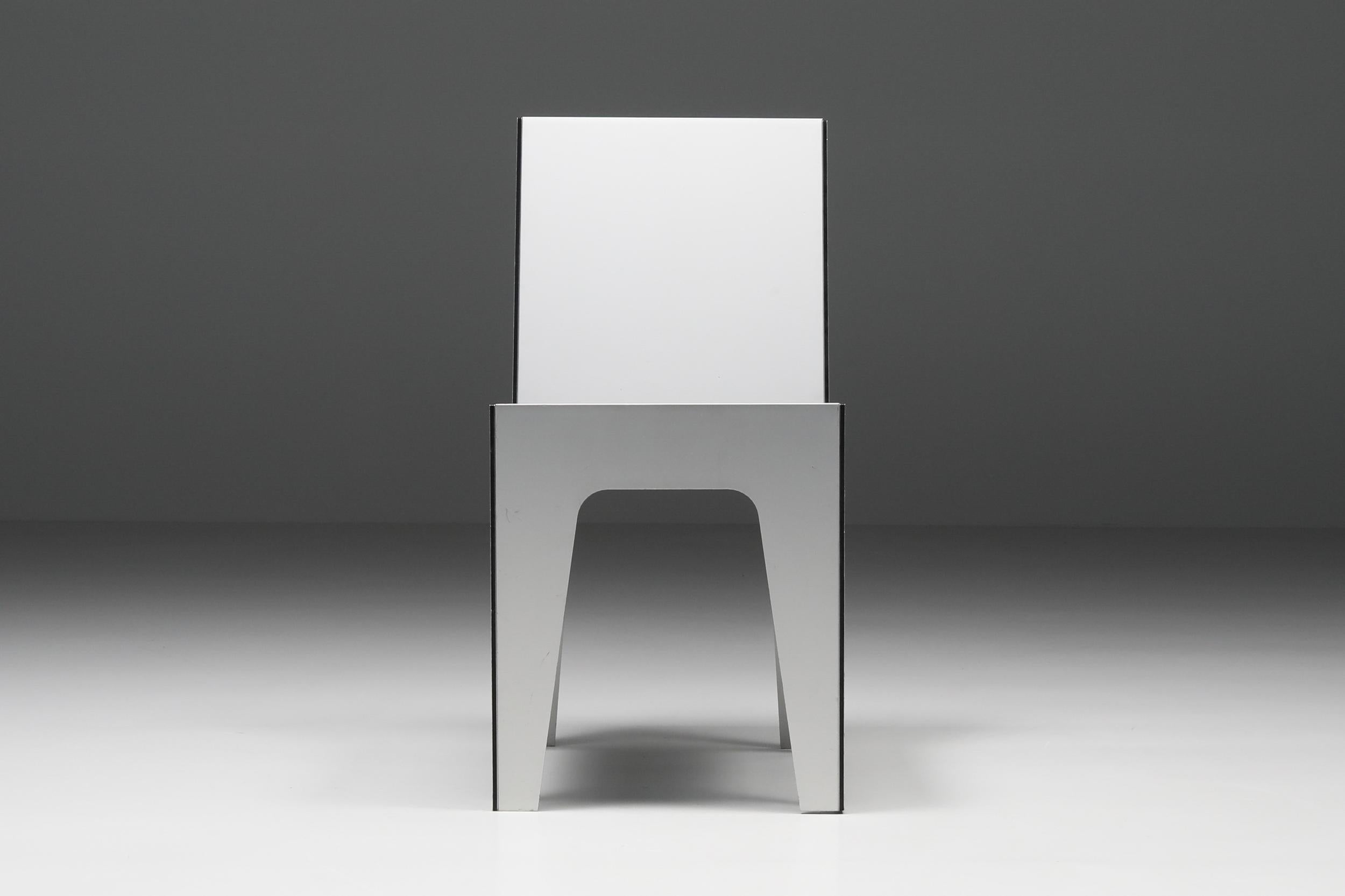 Post-Modern Richard Hutten Architectural Side Chair in Metal, Industrial, Dutch design, 1999