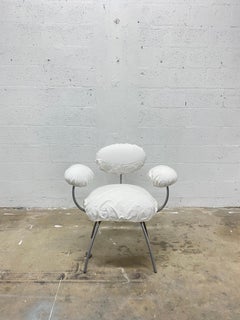 Jean Nouvel "Saint James" White Linen Dining Chair for Ligne Roset
