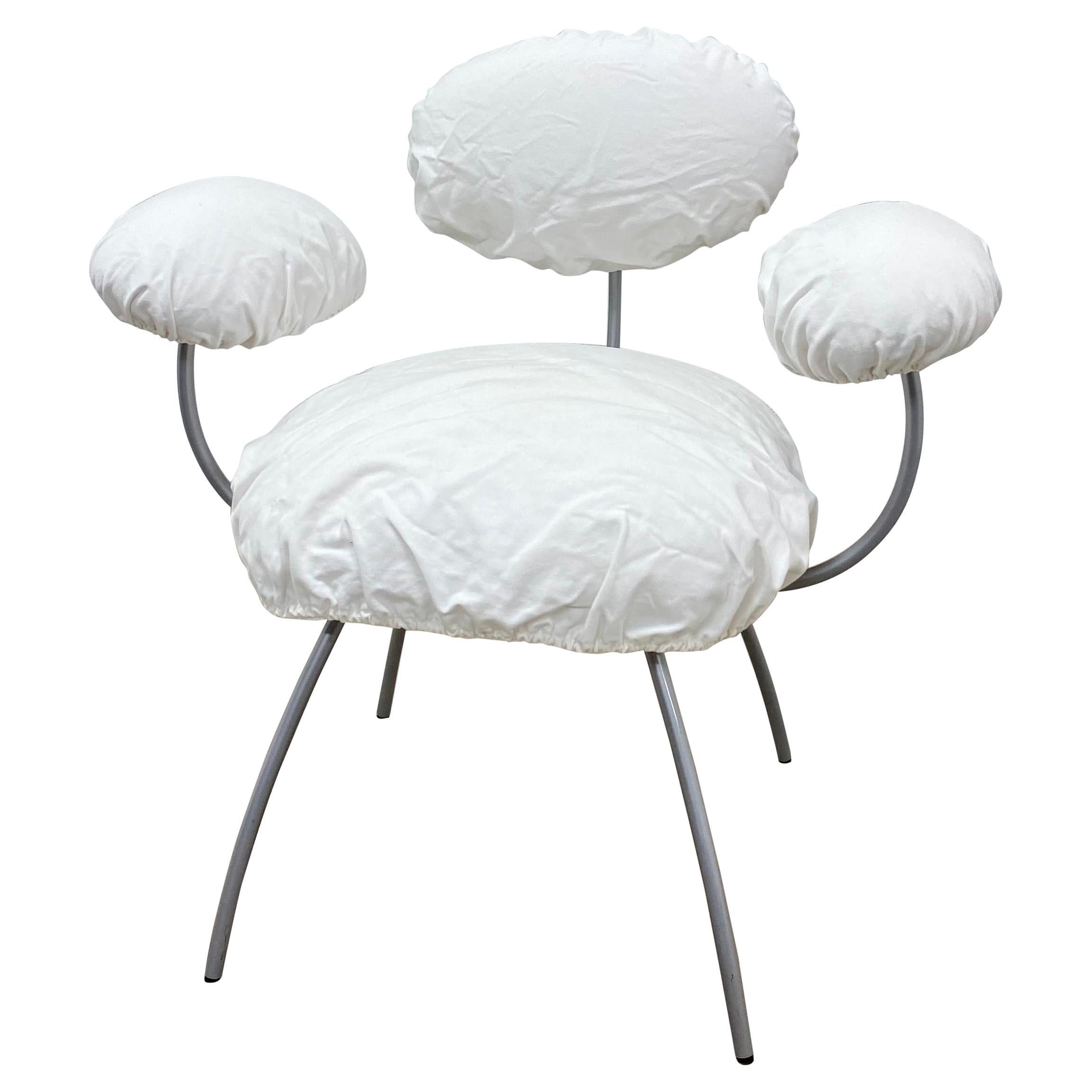 Jean Nouvel "Saint James" White Linen Dining Chair for Ligne Roset