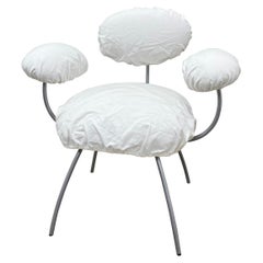 Chaise de salle à manger en lin blanc Jean Nouvel "Saint James" pour Ligne Roset