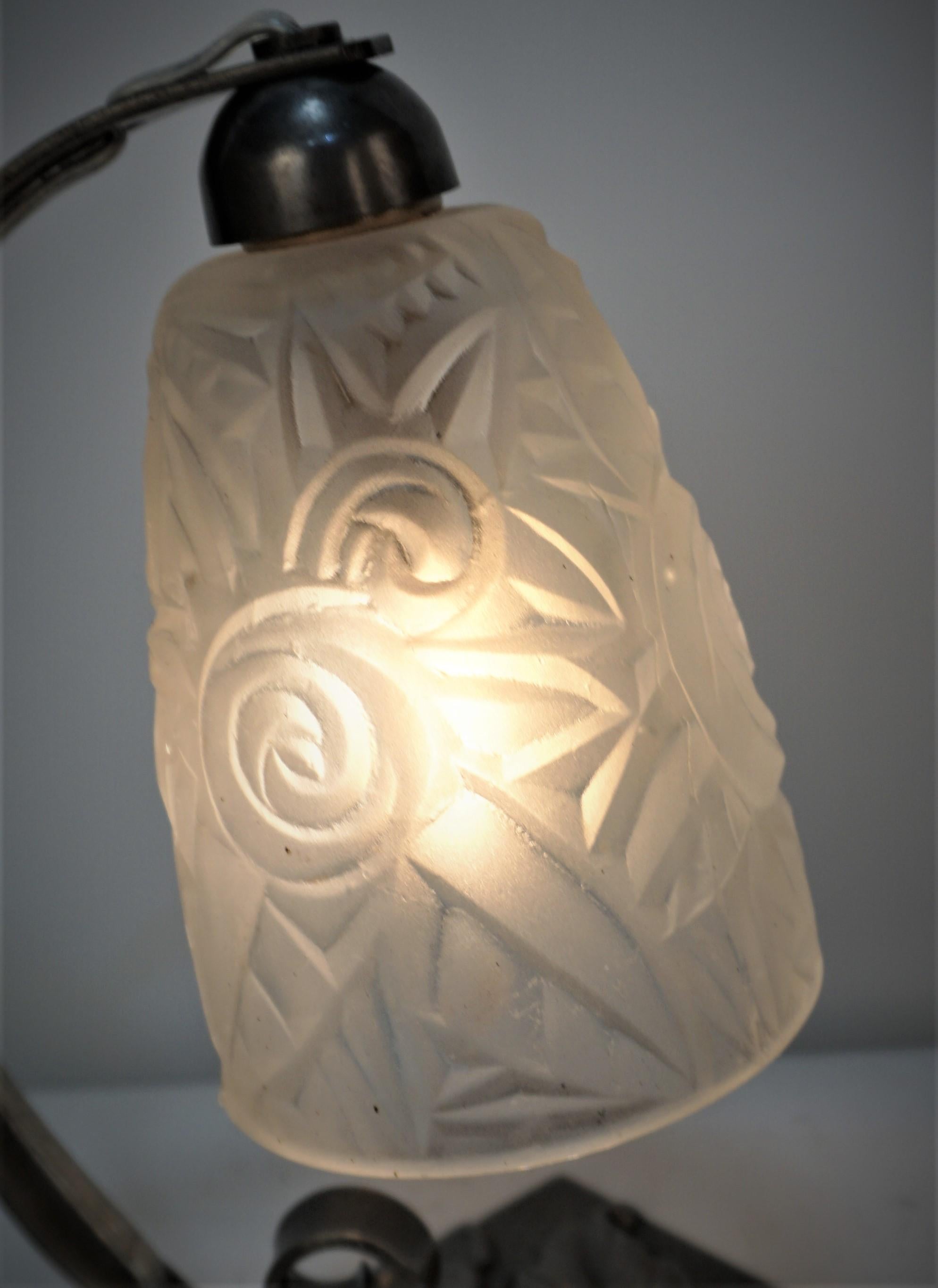 Jean Noverdy 1920's French Art Deco Table Lamp For Sale 2