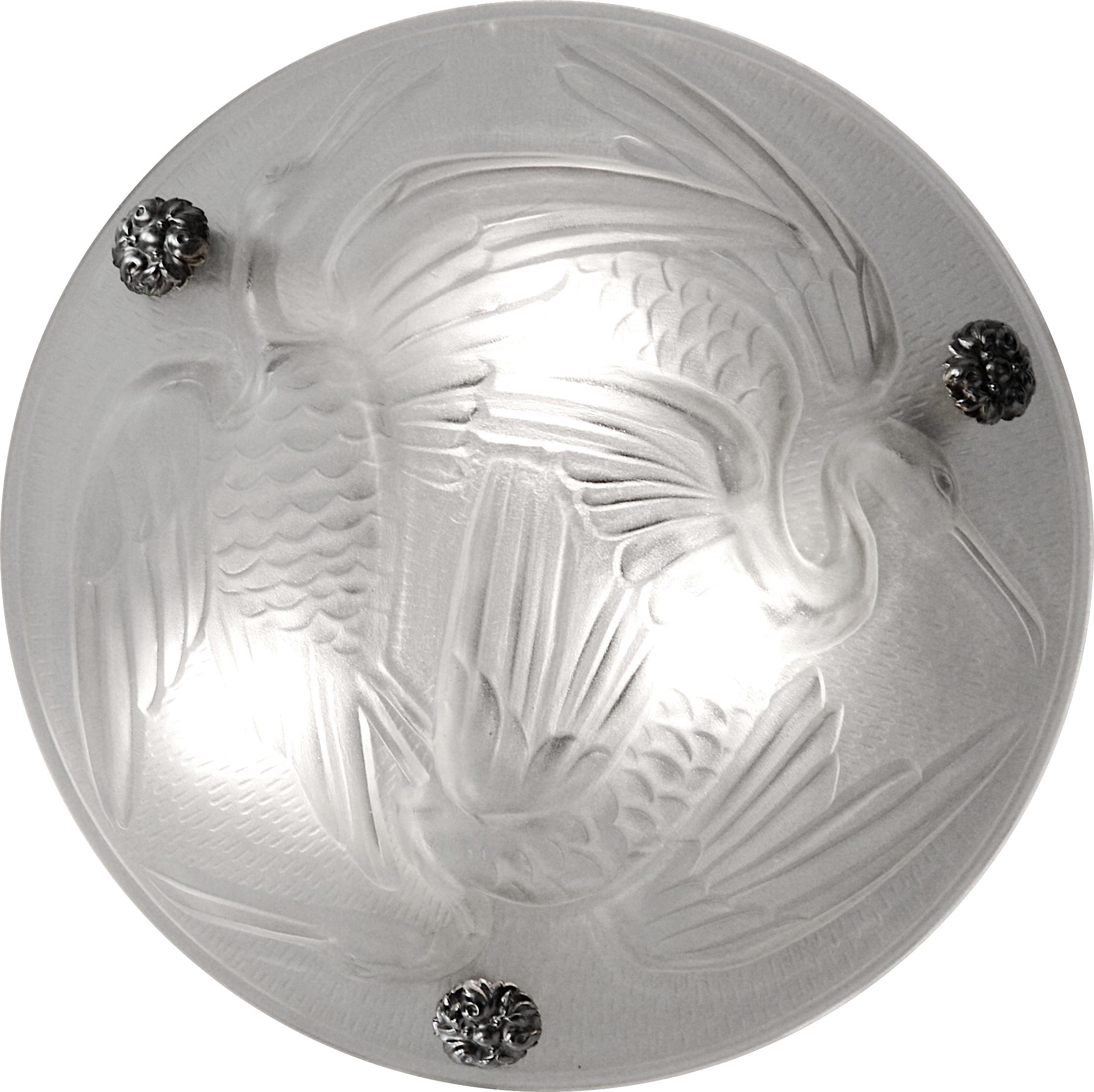 Francese Lampadario a sospensione a forma di cicogna in stile Art Déco di Jean Noverdy, 1920 in vendita