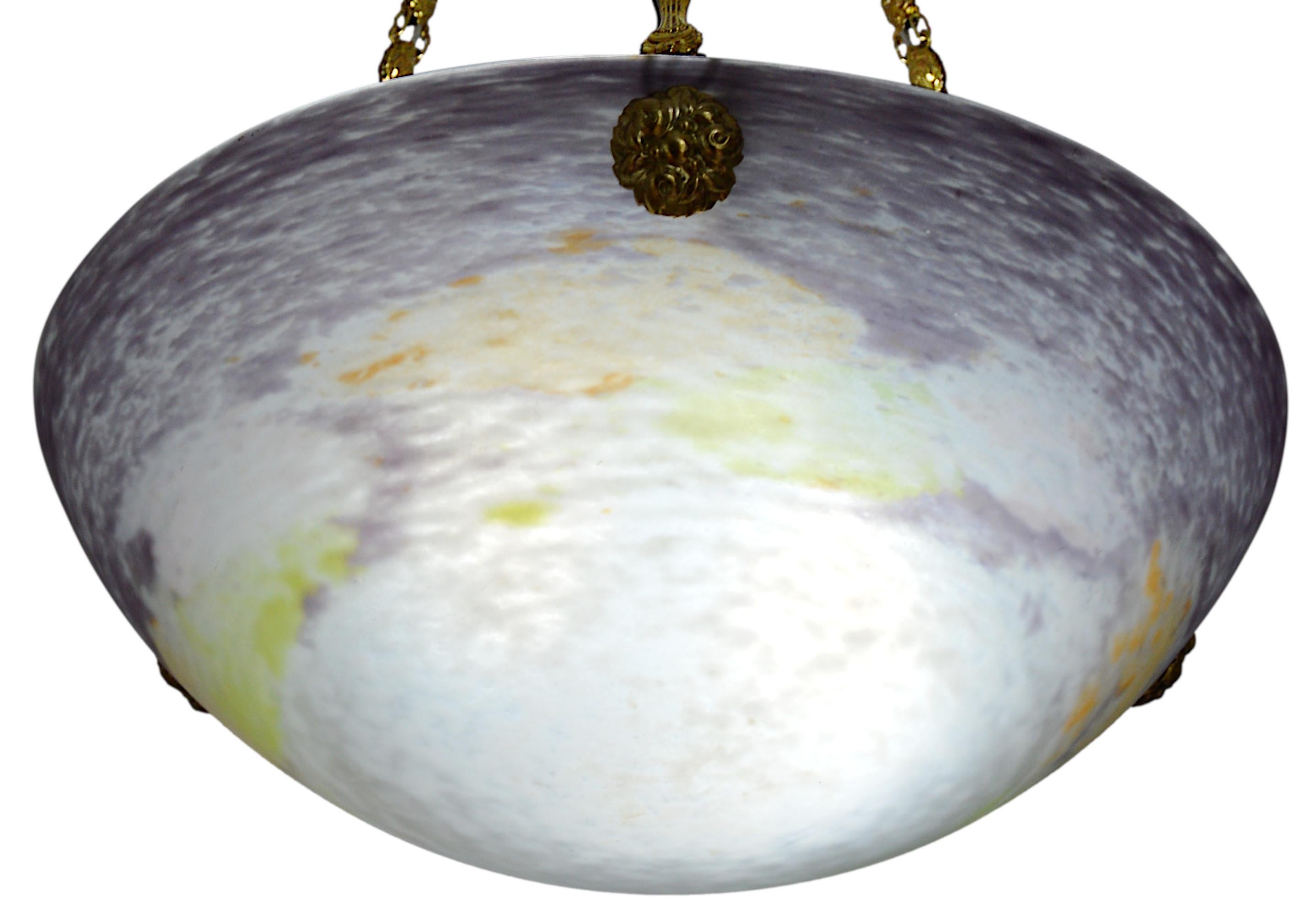 Jean Noverdy French Art Deco Pendant Chandelier, 1920 For Sale 1