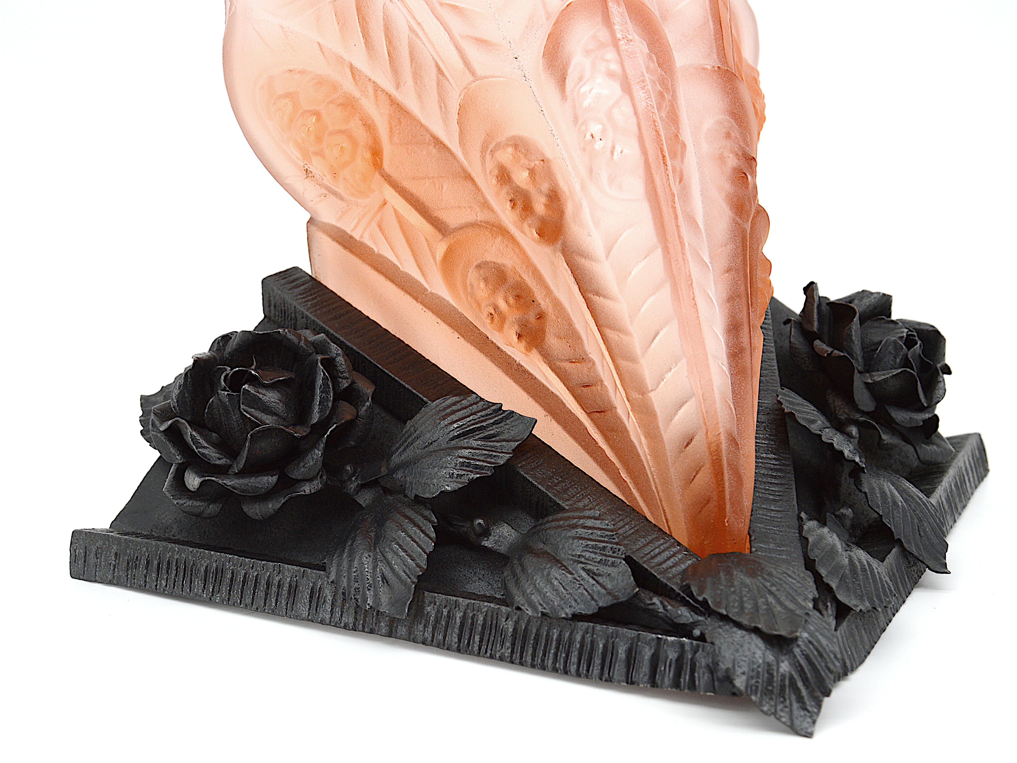 Molded Jean Noverdy Rare Art Deco Wall Sconce, 1920 For Sale