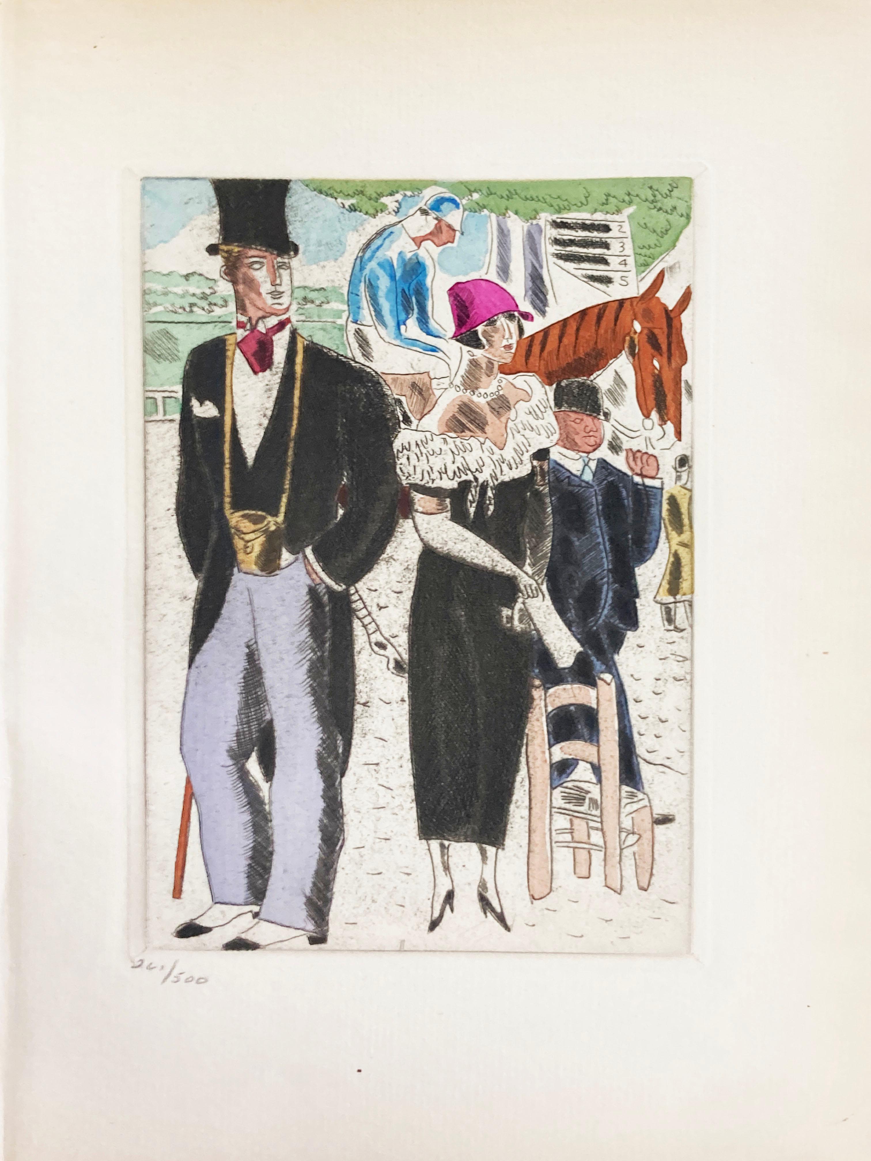 Jean Oberlé - "Lewis and Irene II" 1925 Limited edition etching in colors