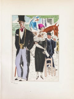 Jean Oberlé - "Lewis and Irene II" 1925 Limited edition etching in colors