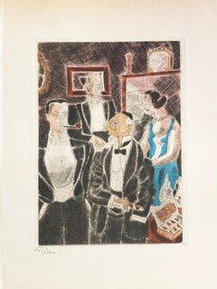 Jean Oberlé - "Lewis and Irene XIII" 1925 Limited edition etching in colors
