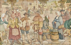Original Canvas Mural for La Caravelle Restaurant, New York City