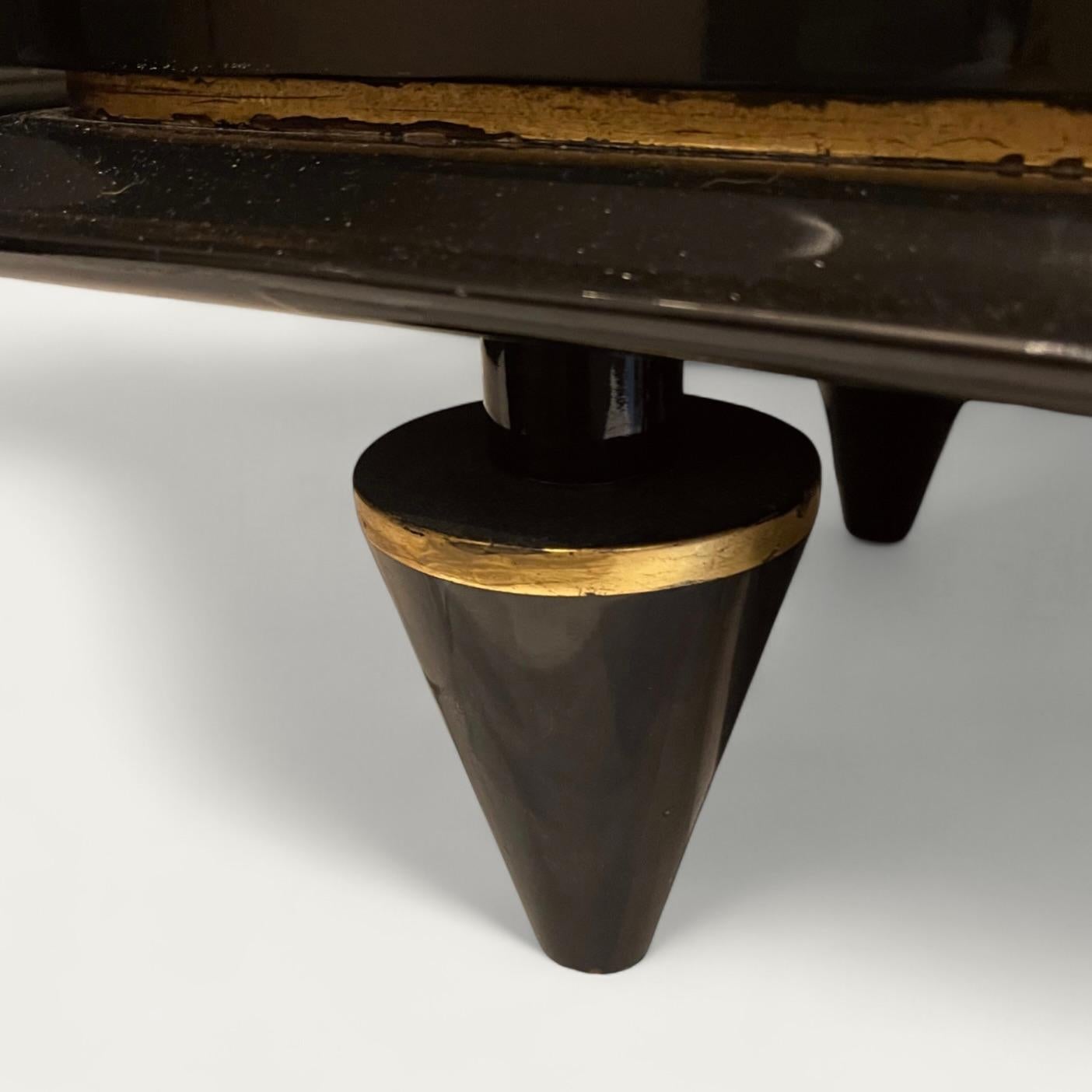 Art Deco Jean Pascaud (1903-1996) Black Lacquer Sideboard circa 1940 For Sale