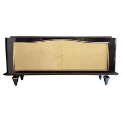 Jean Pascaud (1903-1996) Black Lacquer Sideboard circa 1940