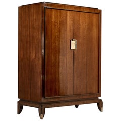 Jean Pascaud, Rosewood and Gilded Bronze Wardrobe, circa 1940