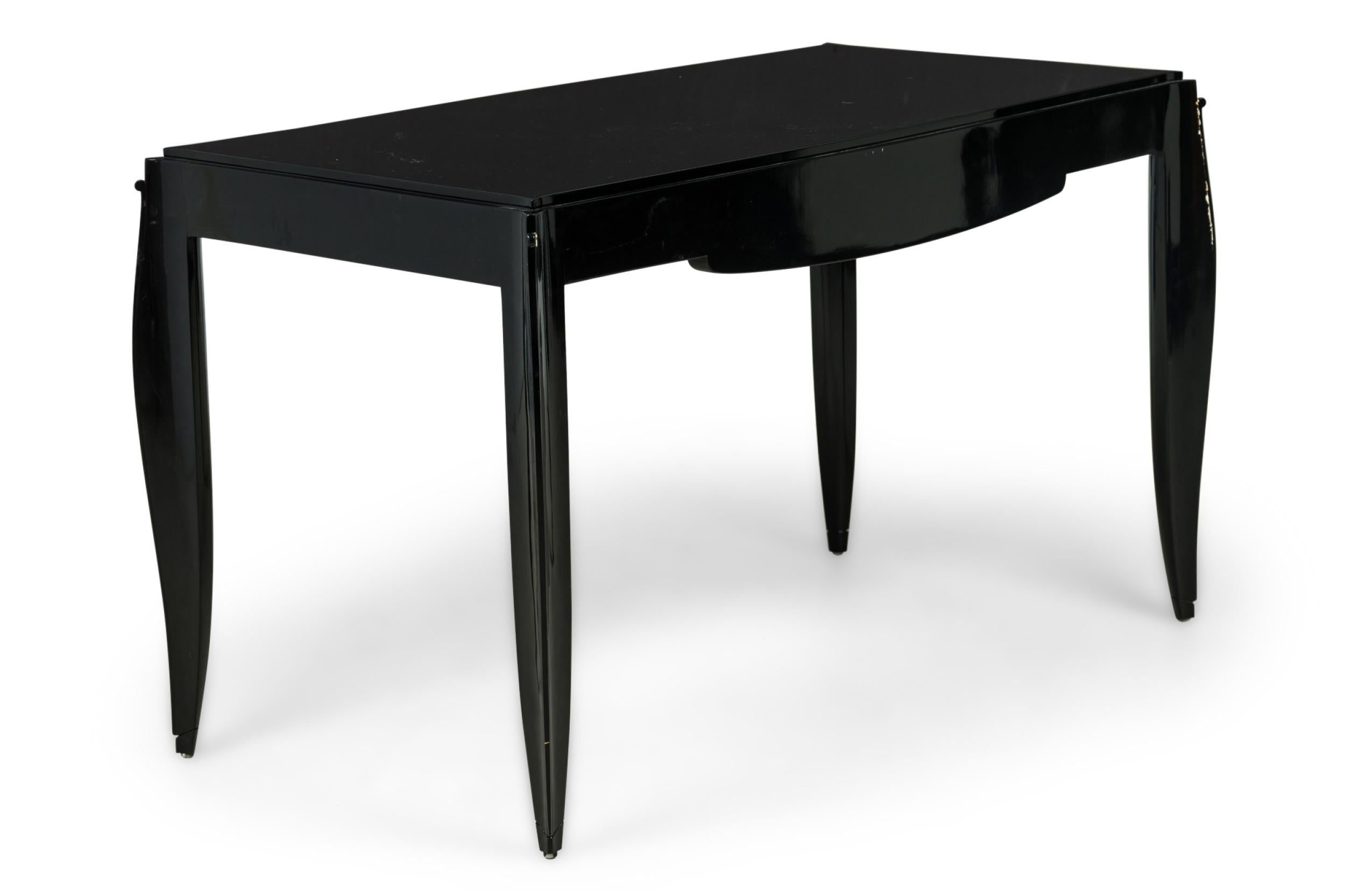Jean Pascaud Art Deco French Black Lacquered Desk For Sale 5