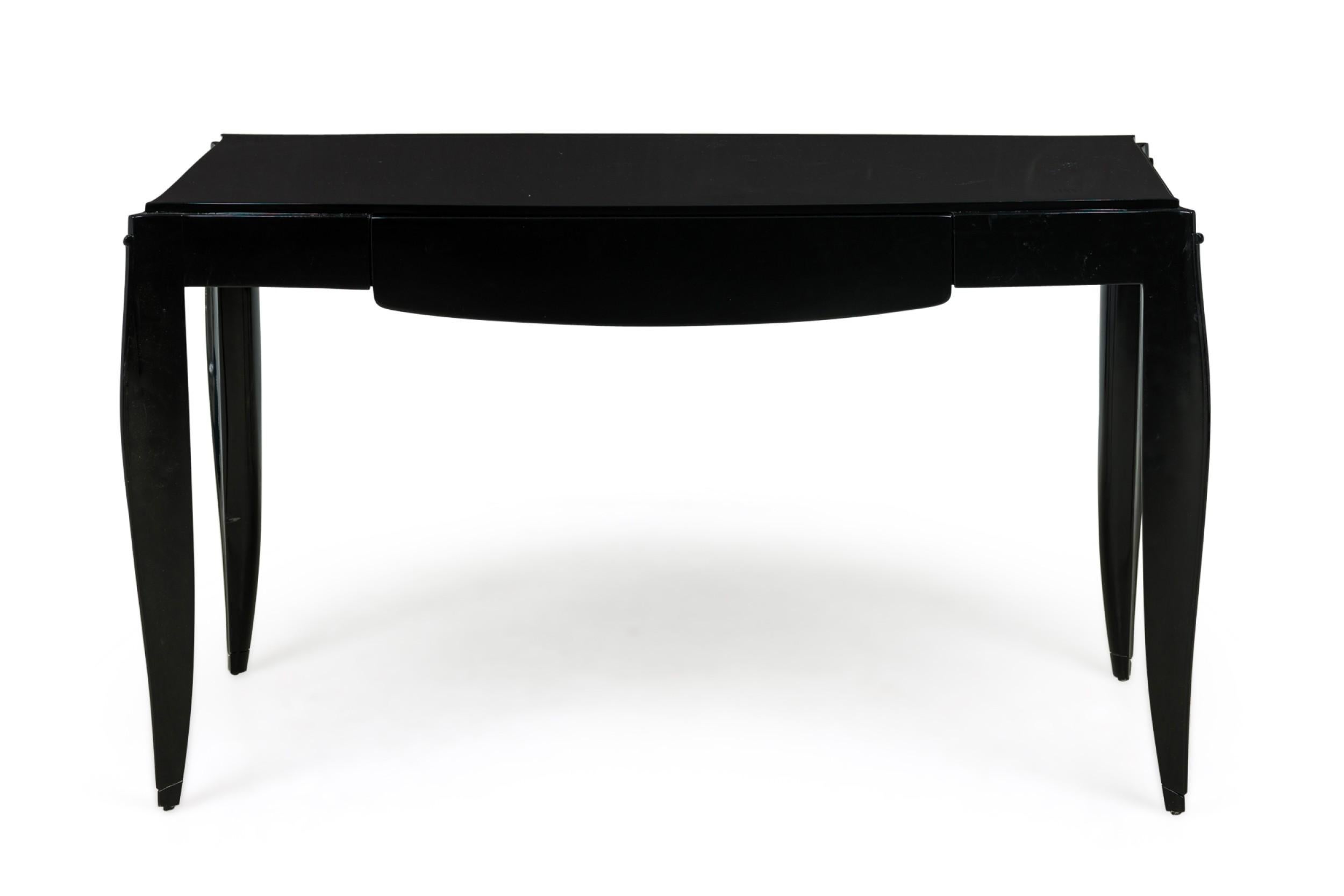 Jean Pascaud Art Deco French Black Lacquered Desk For Sale 6