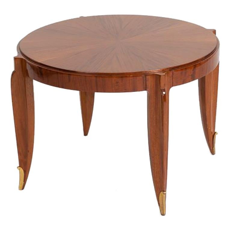Jean Pascaud, Mahogany and Gilt Bronze Coffee Table, France, circa 1935 For Sale