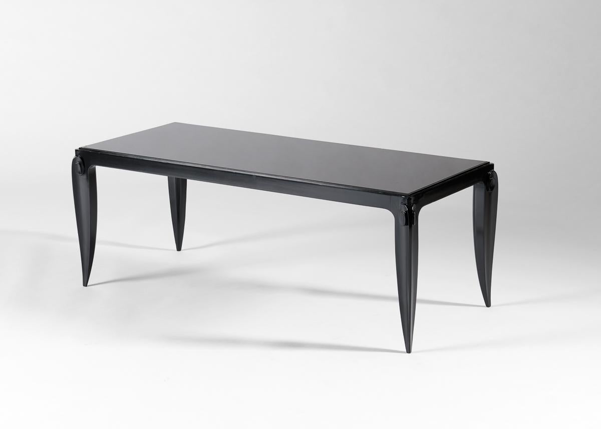 Jean Pascaud, Ebonisierter lackierter Couchtisch, Frankreich, 1940er Jahre (Art déco) im Angebot