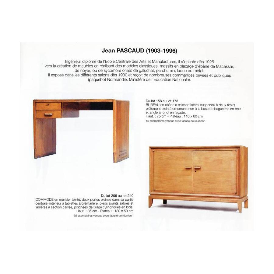 Mid-20th Century Jean Pascaud Student Desk in oak 1930 For Sale