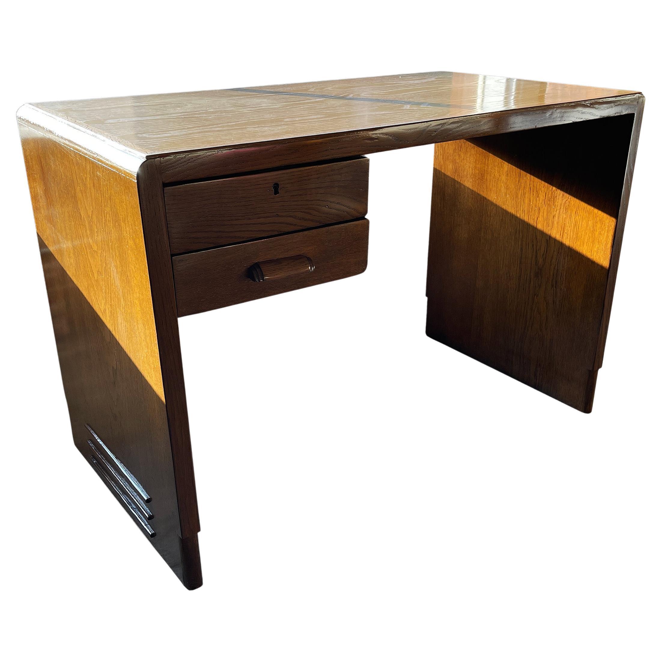Jean Pascaud Student Desk in wood 1930 - Wooden top For Sale