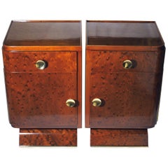 Jean Pascaud Pair of French Art Deco Side Tables or Nightstands