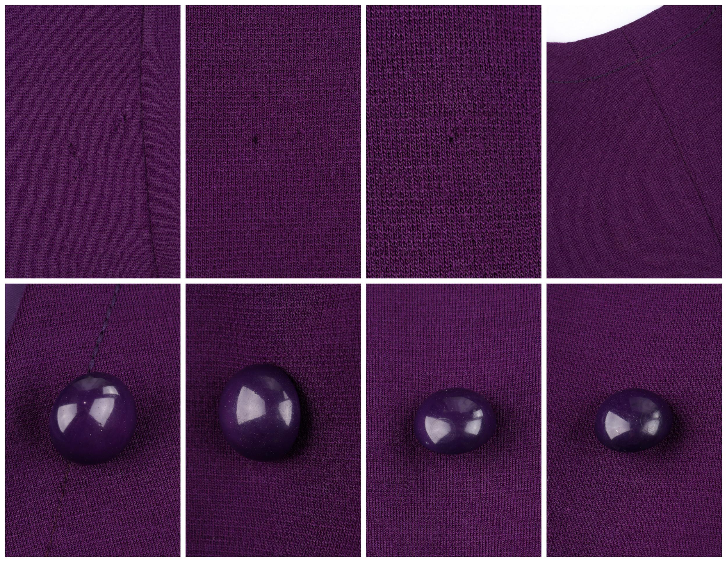 JEAN PATOU c.1960's Purple Sleeveless Double Breasted Button Up Mod Shift Dress For Sale 4