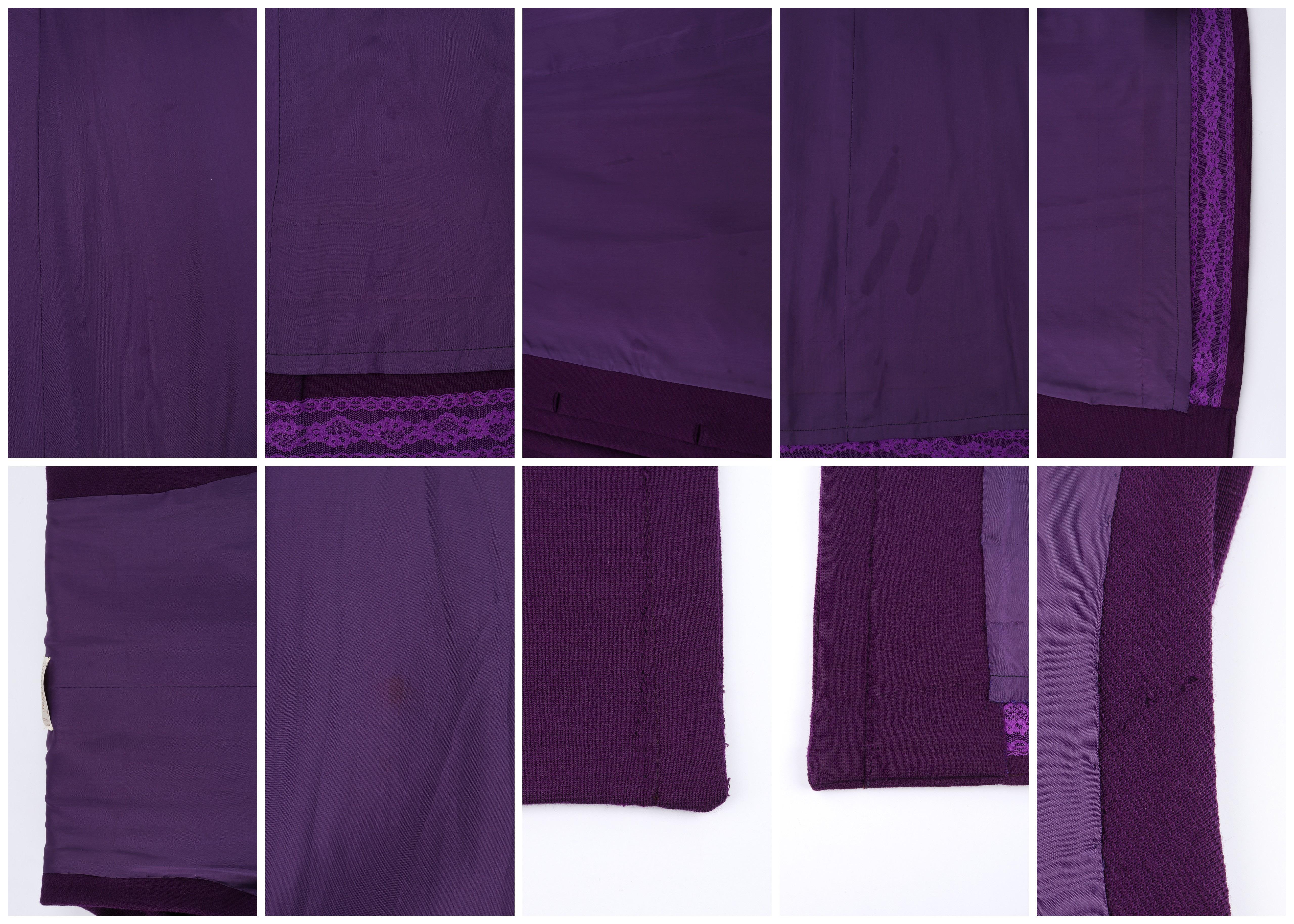 JEAN PATOU c.1960's Purple Sleeveless Double Breasted Button Up Mod Shift Dress For Sale 5