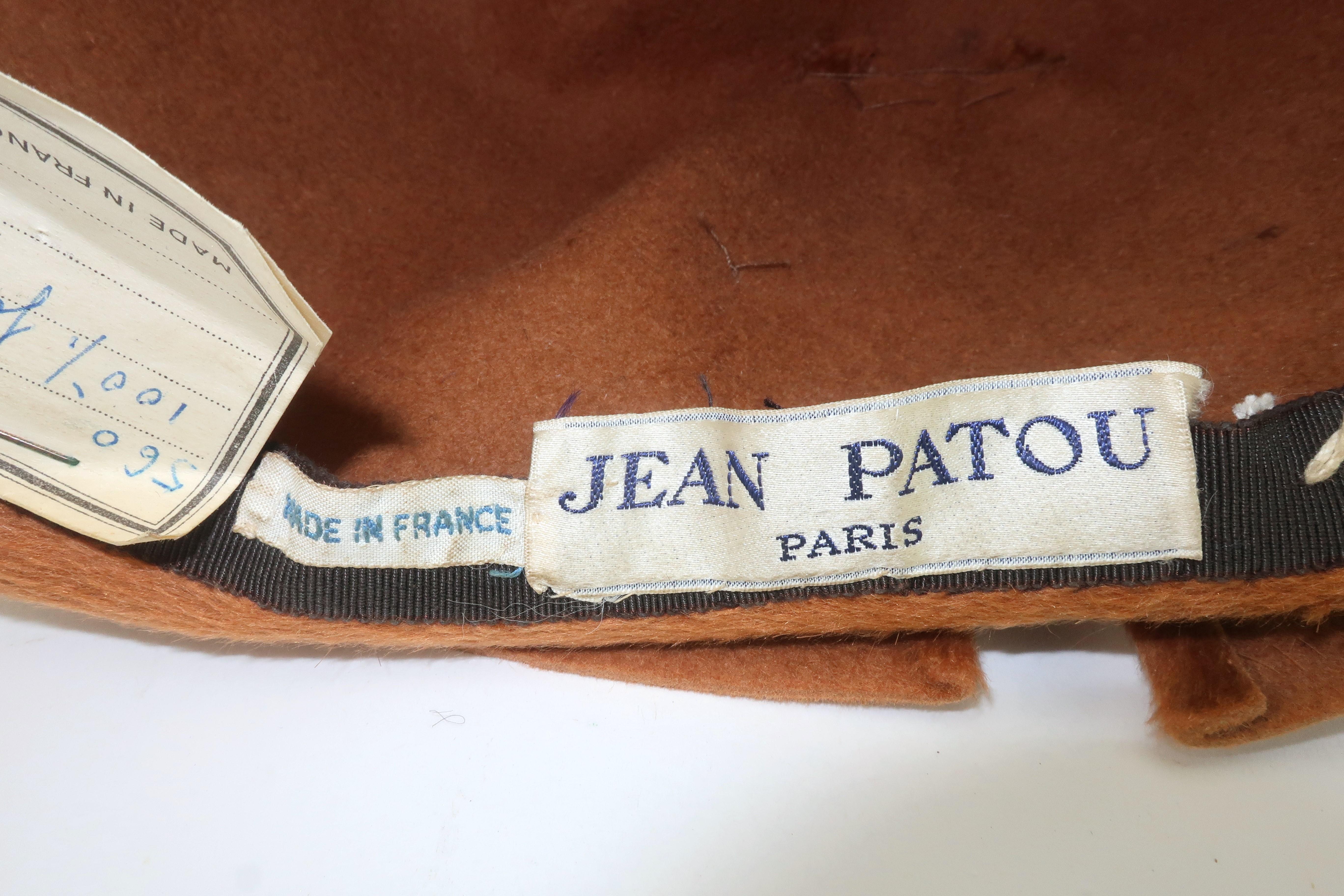 Jean Patou French Turban Style Fur Felt Hat, 1960's For Sale 6