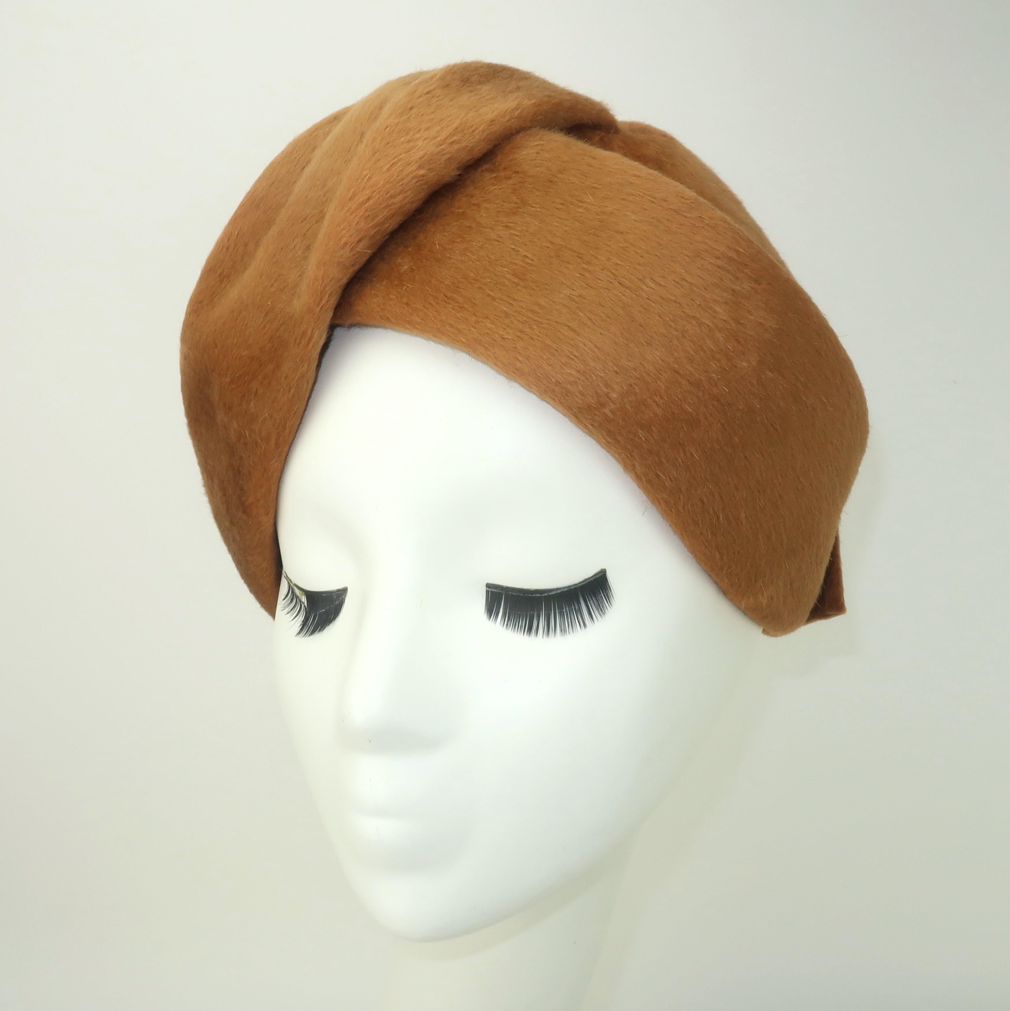 Jean Patou French Turban Style Fur Felt Hat, 1960's For Sale 3
